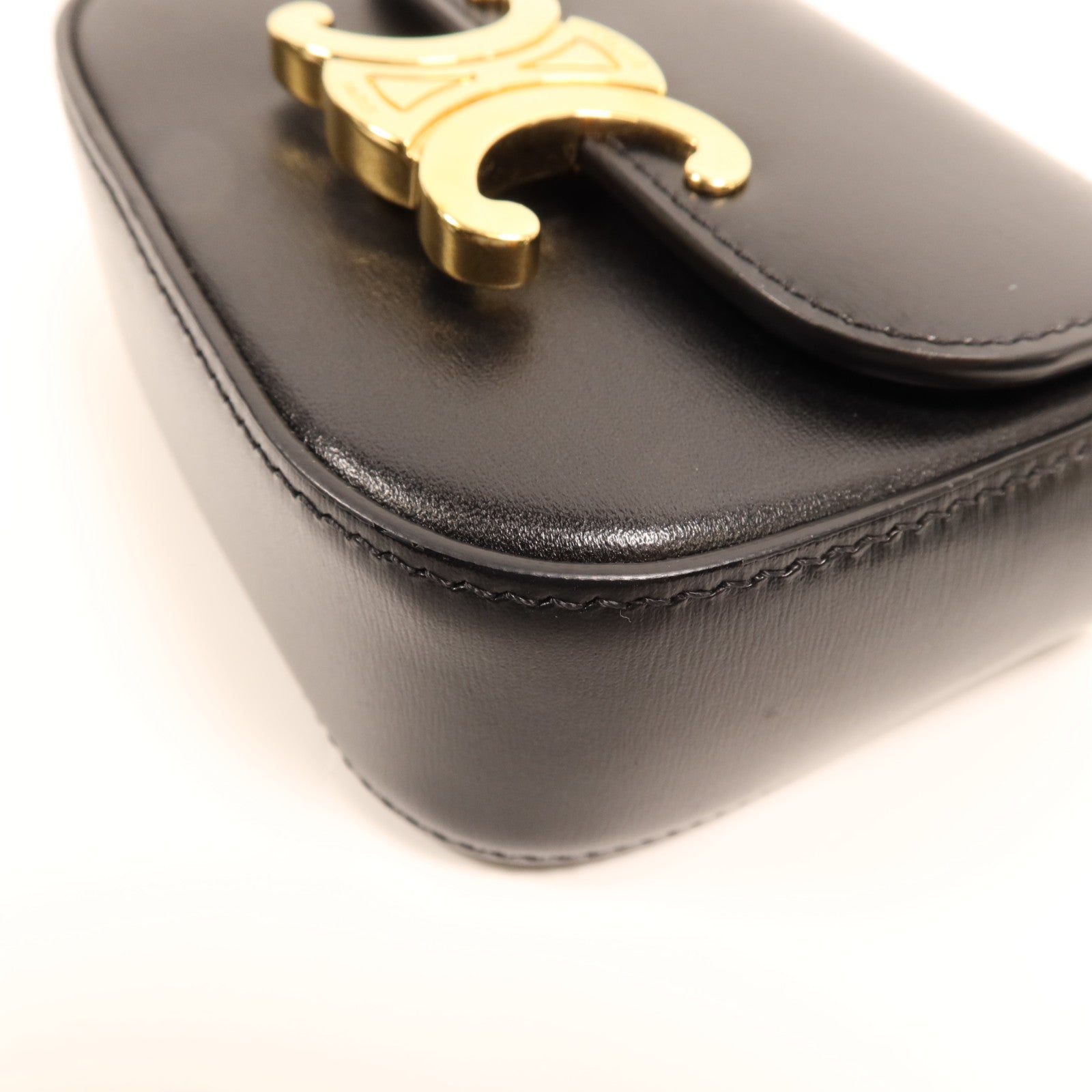 CELINE 牛皮皮革Mini Claude金扣肩背袋