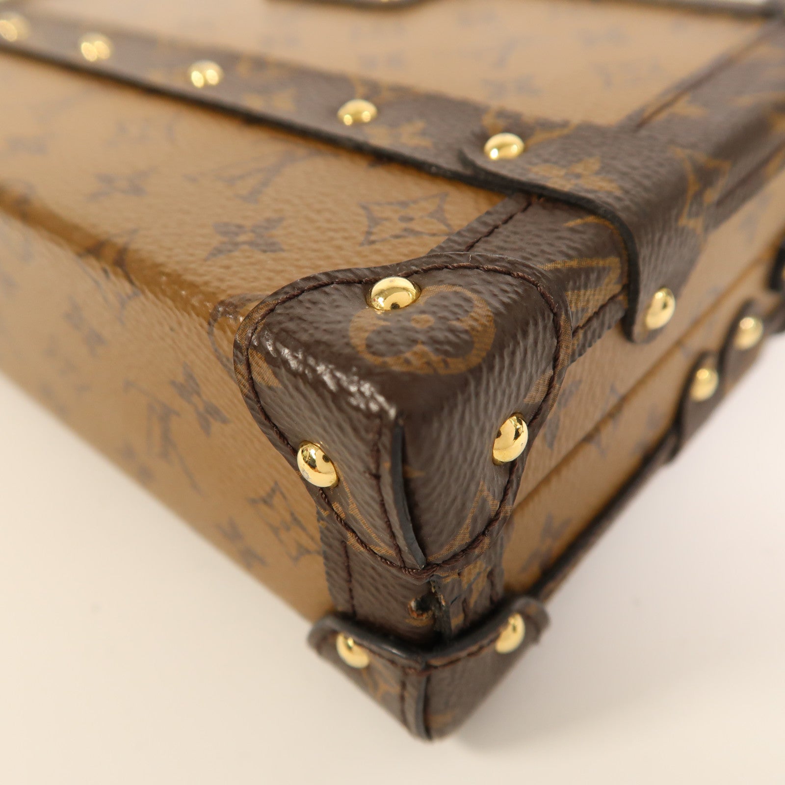 LOUIS VUITTON Monogram Reverse Petite Malle金扣肩背袋