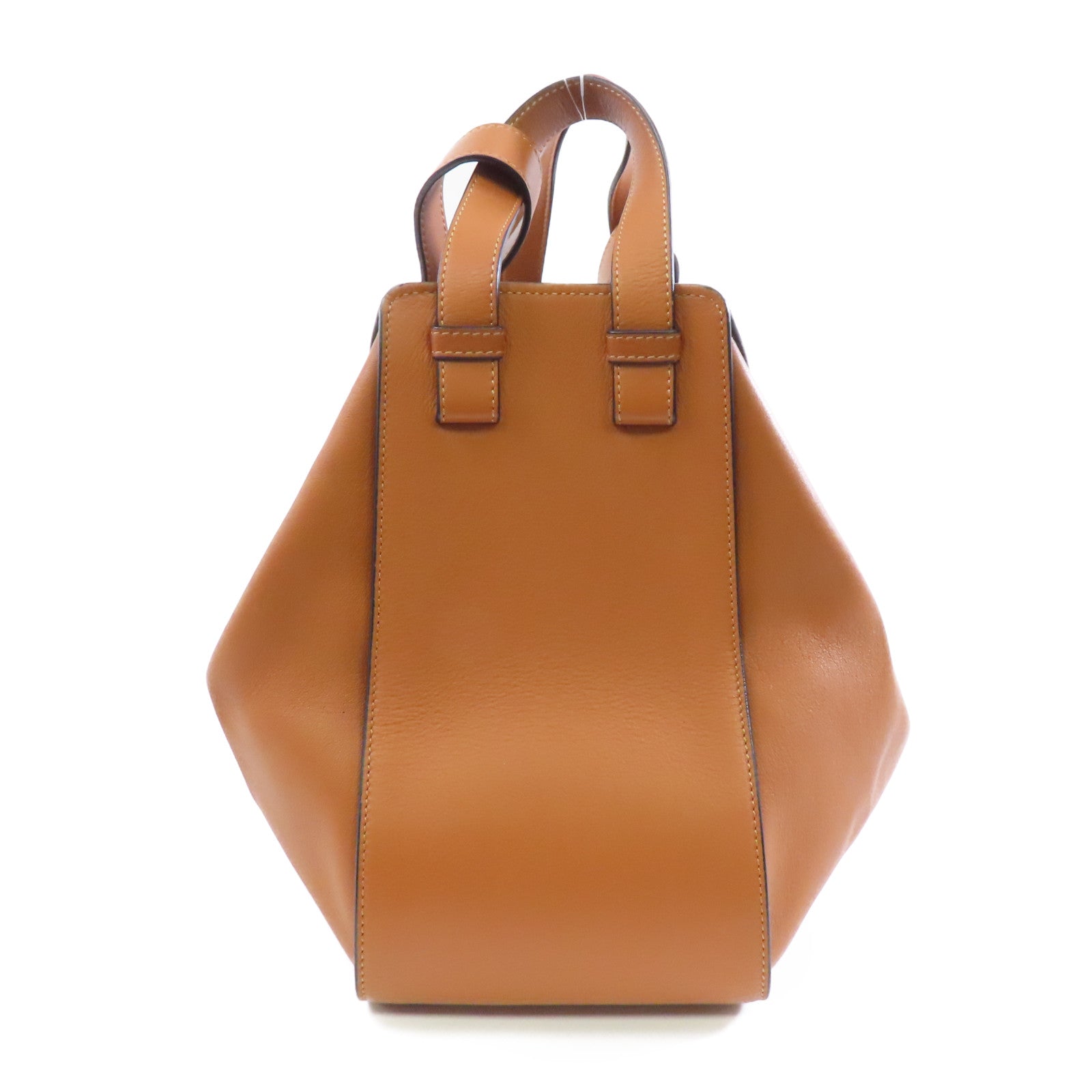 LOEWE 牛皮皮革Hammock銀扣手挽肩背兩用袋棕色