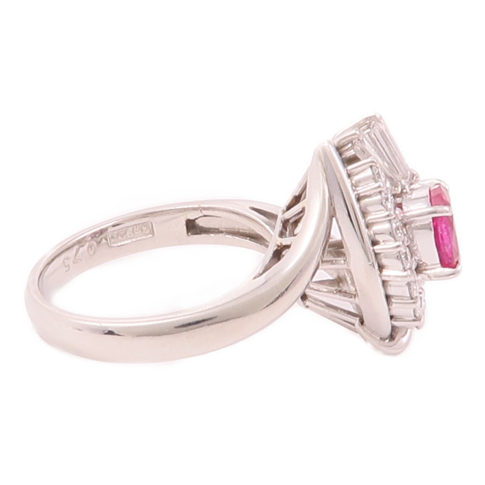 JEWELRY 【激減優惠】PT900鉑金Pink Sapphire Ring粉紅藍寶石/鑽石戒指