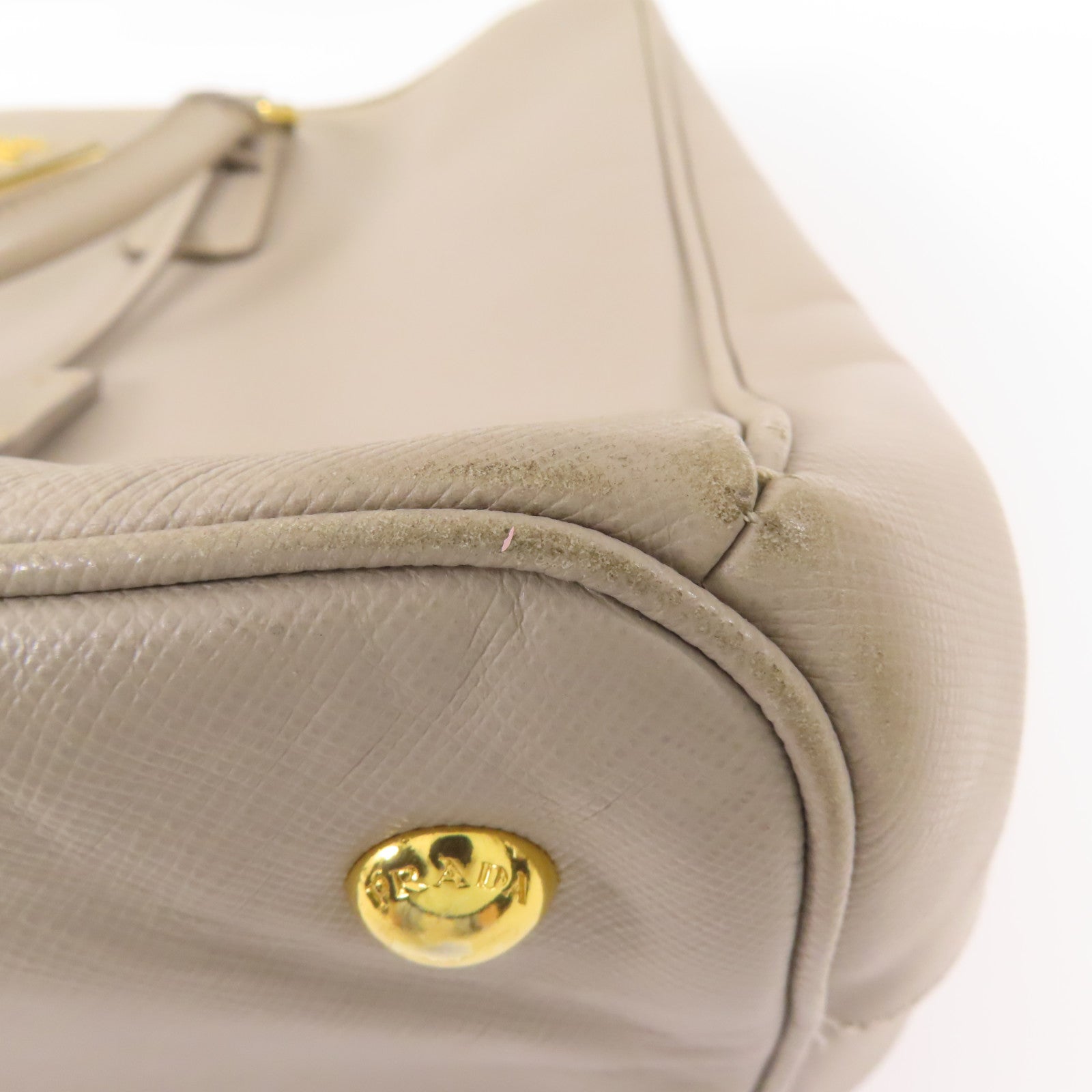 PRADA 牛皮皮革Hand Bag金扣手挽袋