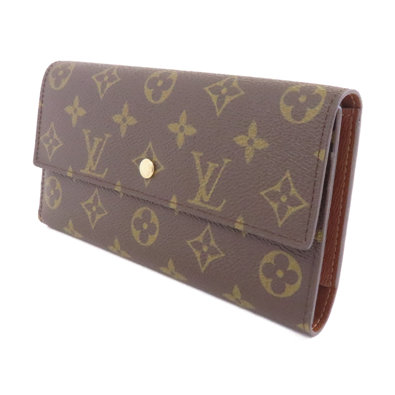 LOUIS VUITTON Monogram Portefeuille International金扣長錢包啡色