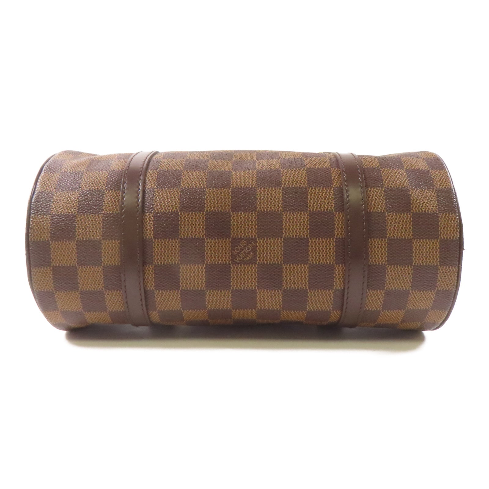 LOUIS VUITTON Damier Papillon PM金扣手挽袋棕色