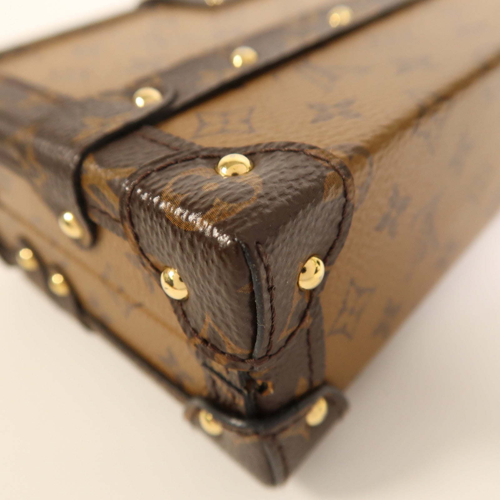 LOUIS VUITTON Monogram Reverse Petite Malle金扣肩背袋