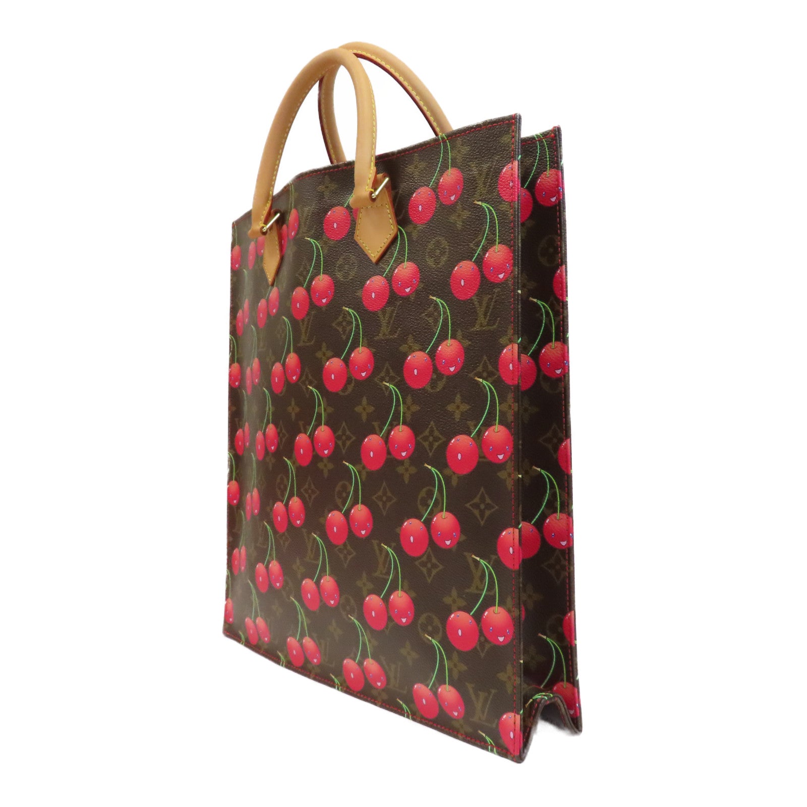LOUIS VUITTON Monogram Cherry Sac Plat金扣手挽袋啡色