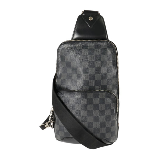 LOUIS VUITTON Damier Graphite Avenue Sling銀扣肩背袋