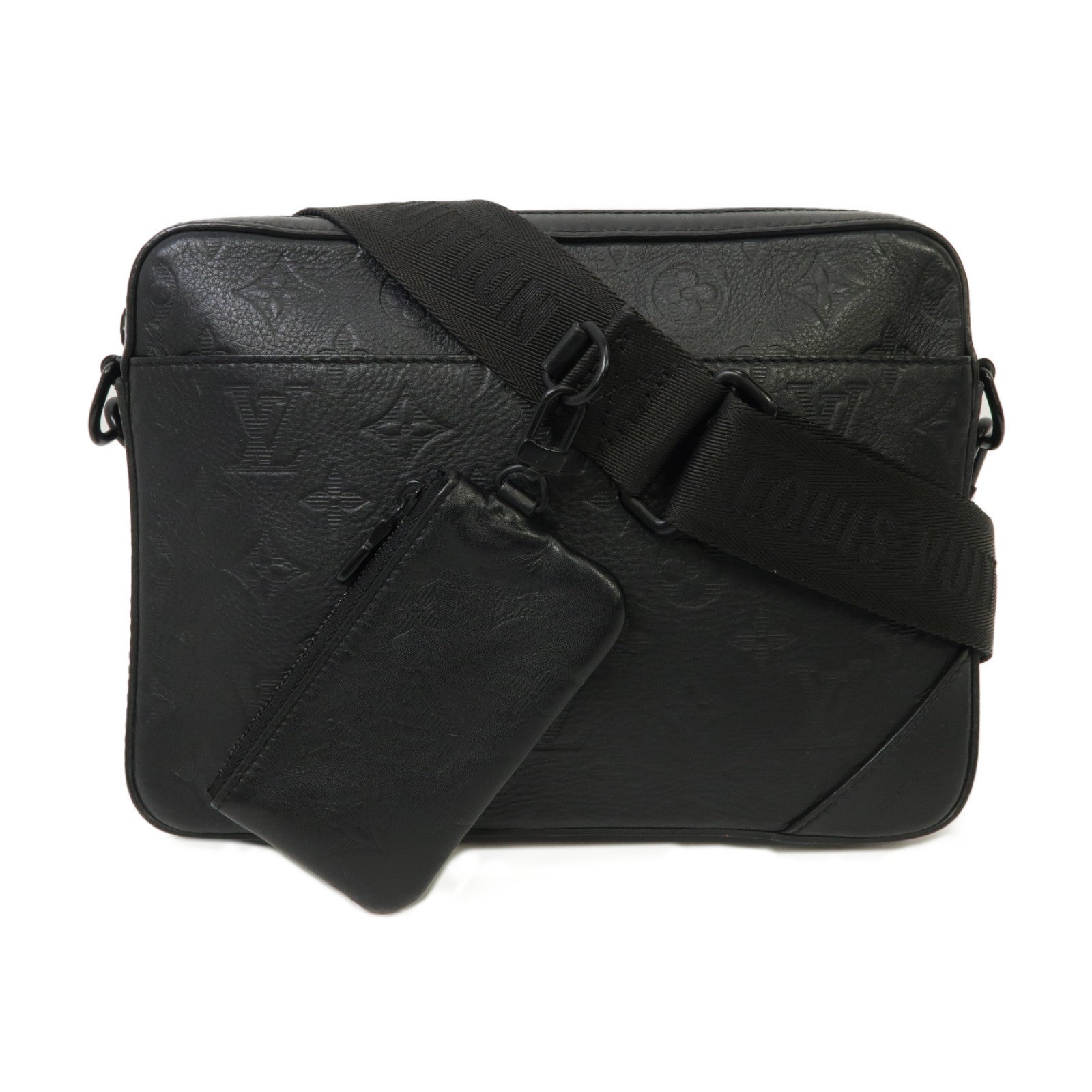LOUIS VUITTON Monogram Shadow Duo Shoulder Bag肩背袋黑色