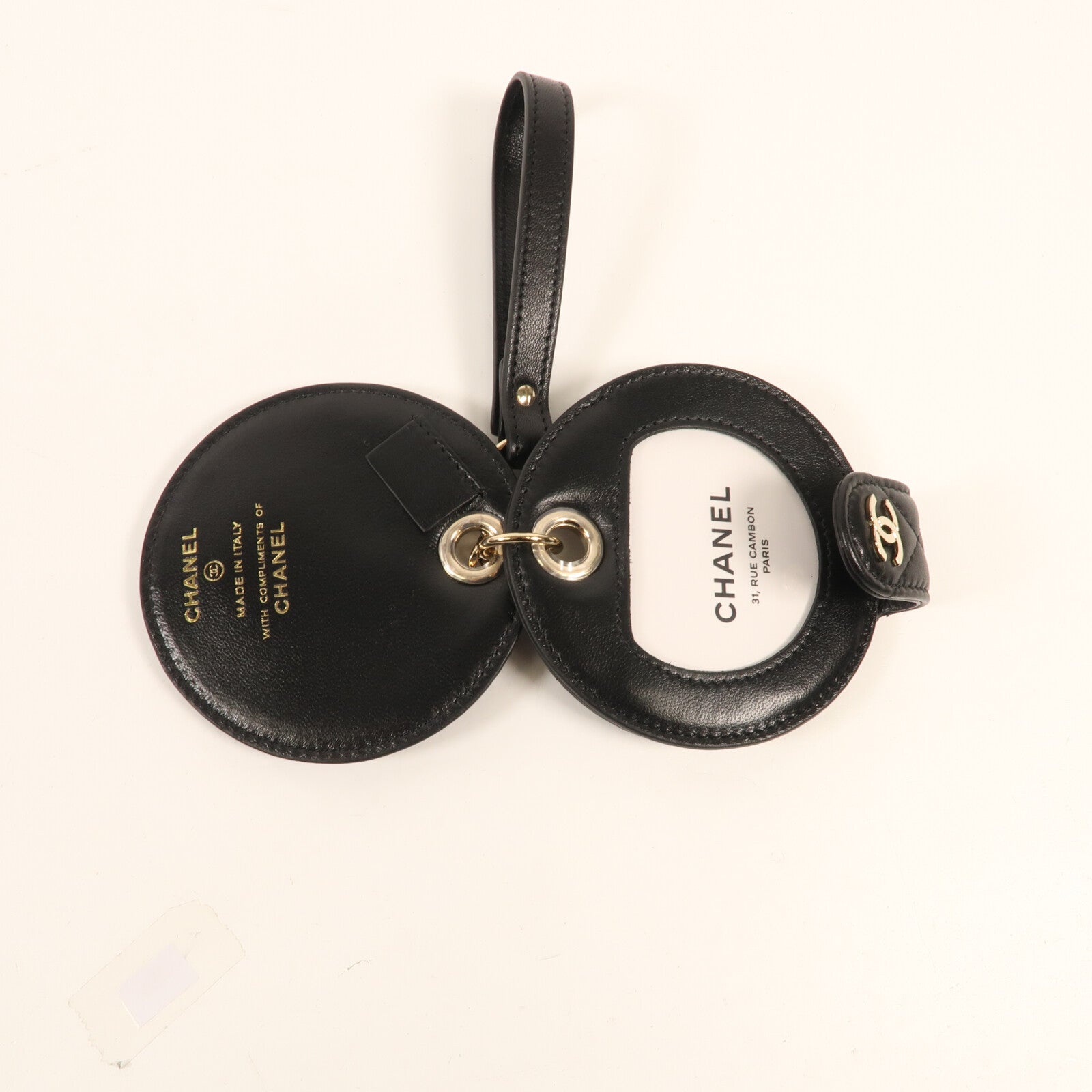 CHANEL 【激減優惠】羊皮皮革Luggage Tag金扣行李牌