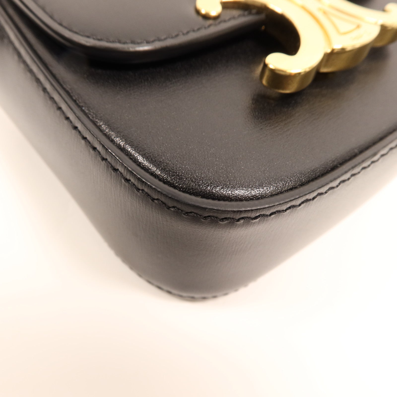 CELINE 牛皮皮革Mini Claude金扣肩背袋