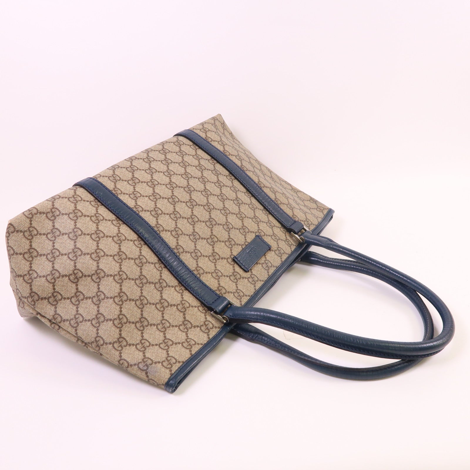 GUCCI 塗層帆布Tote Bag銀扣肩背袋
