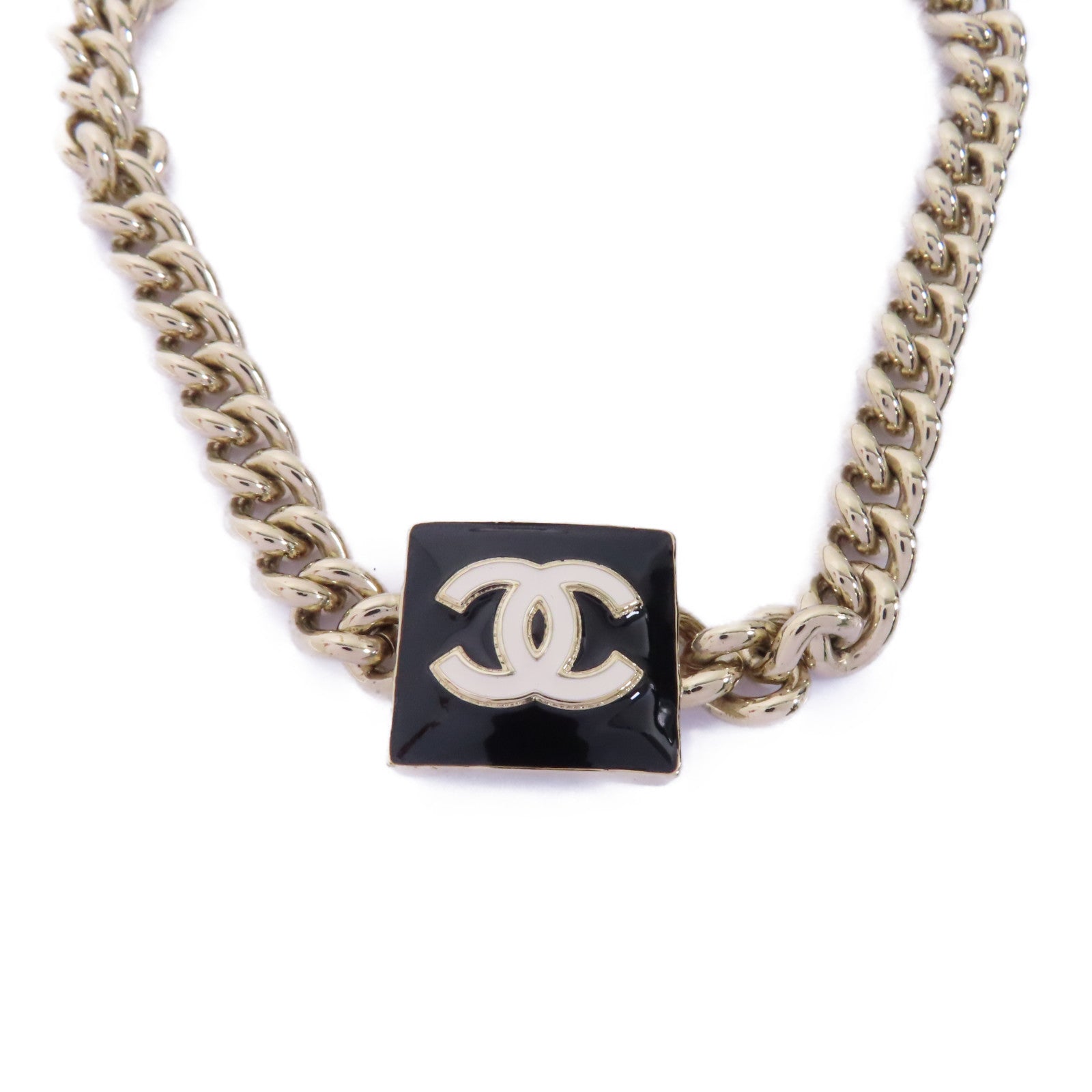 CHANEL 金屬Necklace項鍊黑色/金色