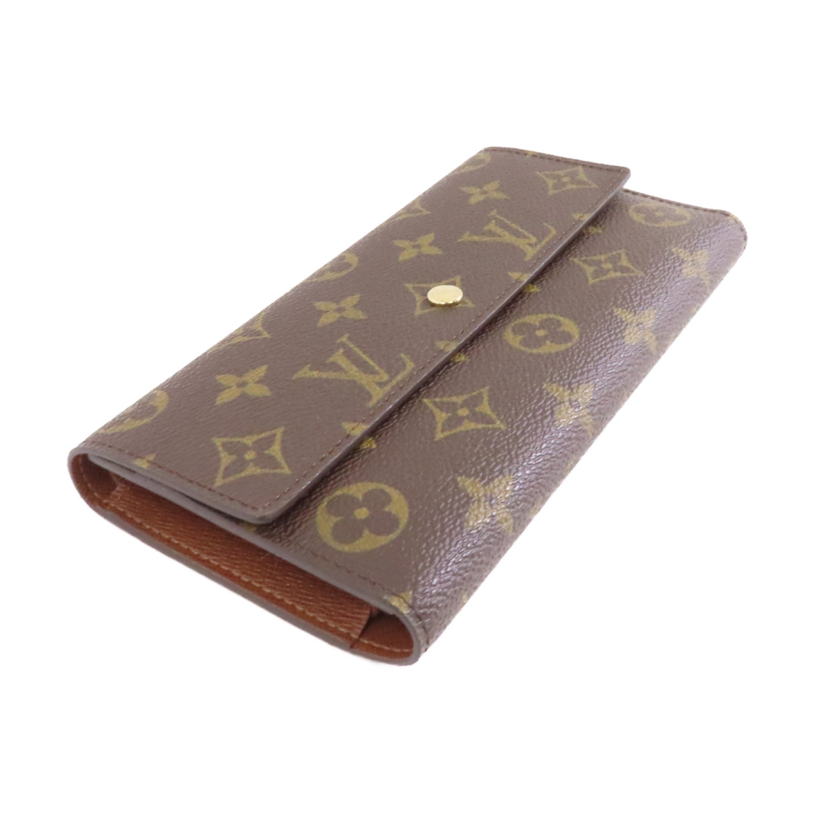 LOUIS VUITTON Monogram Portefeuille International金扣長錢包啡色