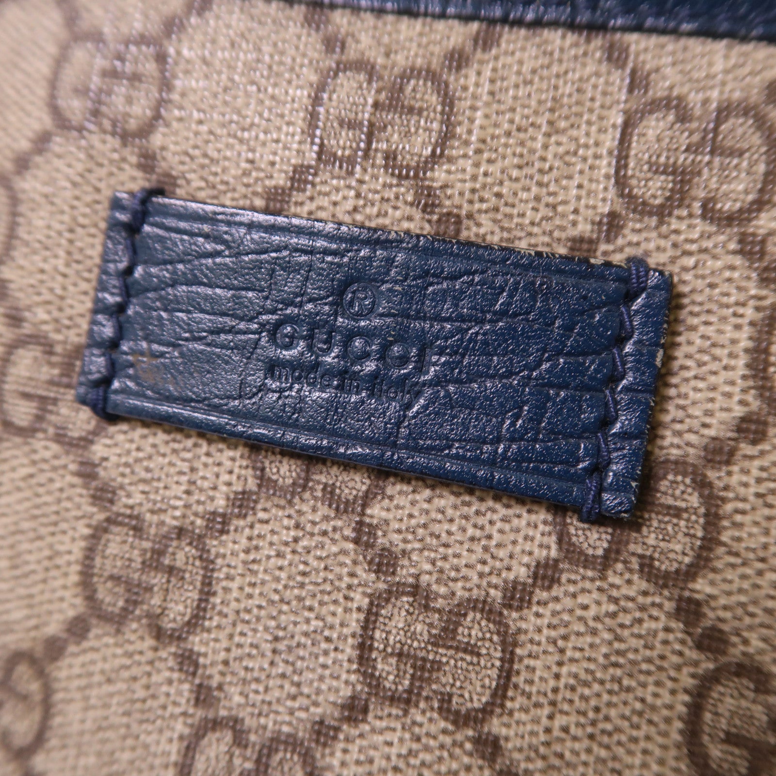 GUCCI 塗層帆布Tote Bag銀扣肩背袋