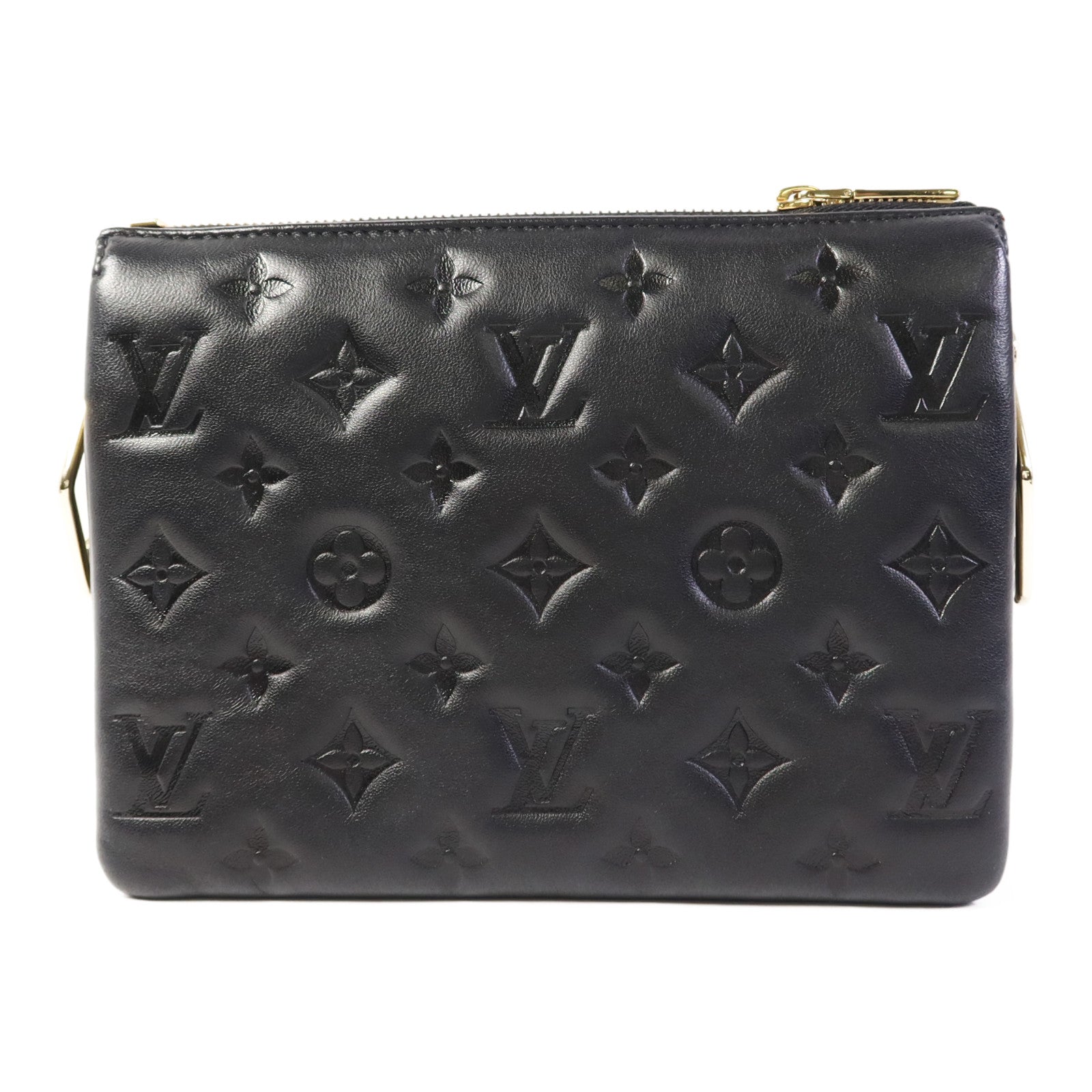 LOUIS VUITTON Monogram Embossed Coussin BB金扣鏈帶手挽肩背兩用袋