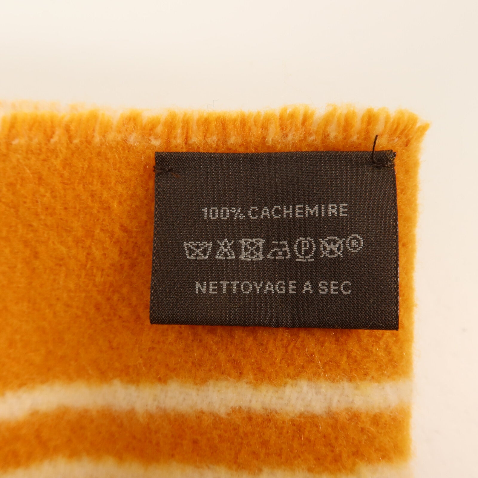 HERMES 羊絨Scarf圍巾Orange/Beige