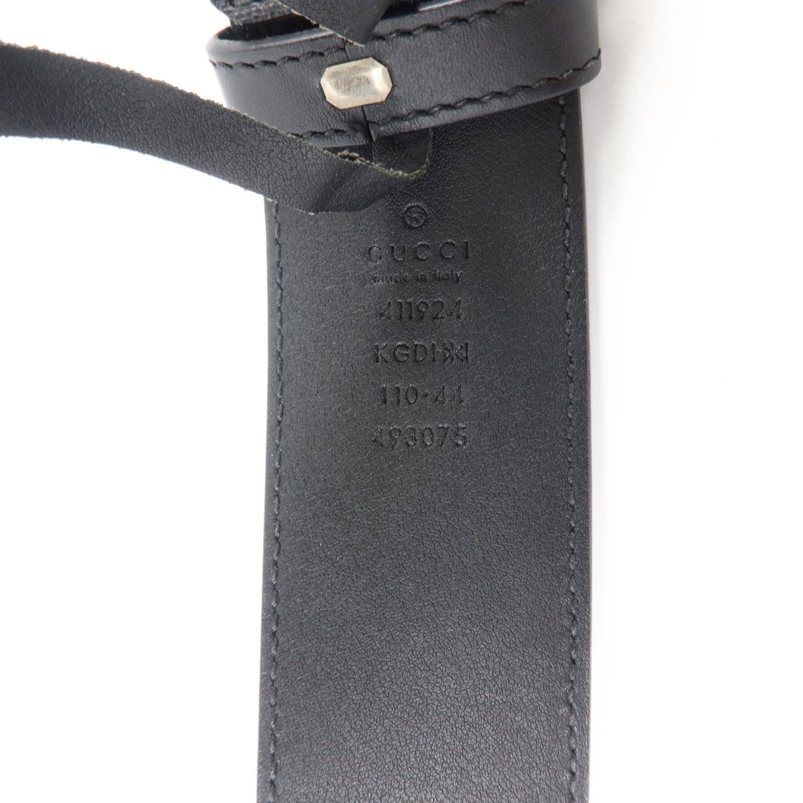 GUCCI 塗層帆布Belt with Interlocking G Buckle銀扣皮帶