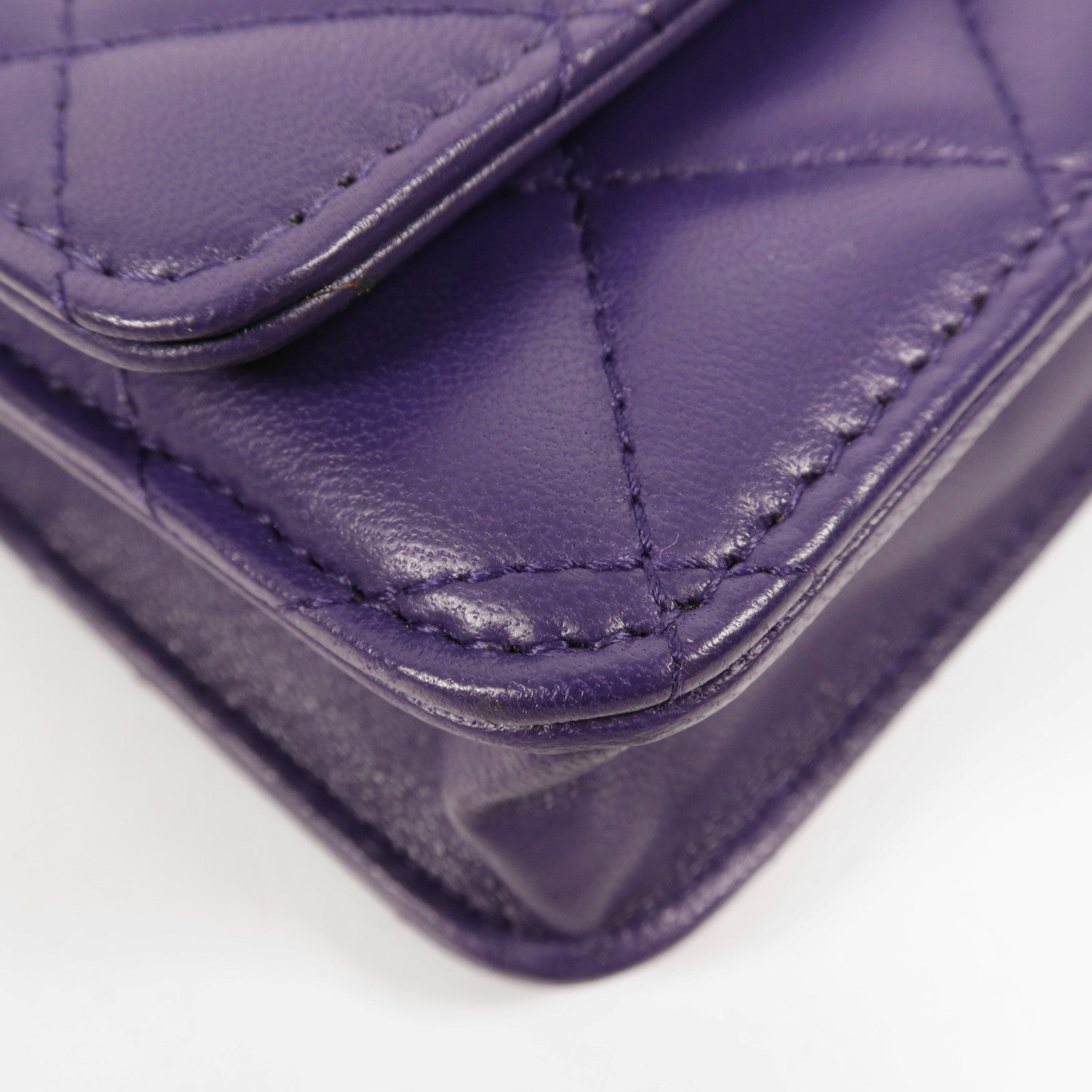 CHANEL 【激減優惠】羊皮皮革WOC Wallet On Chain銀扣鏈帶肩背袋
