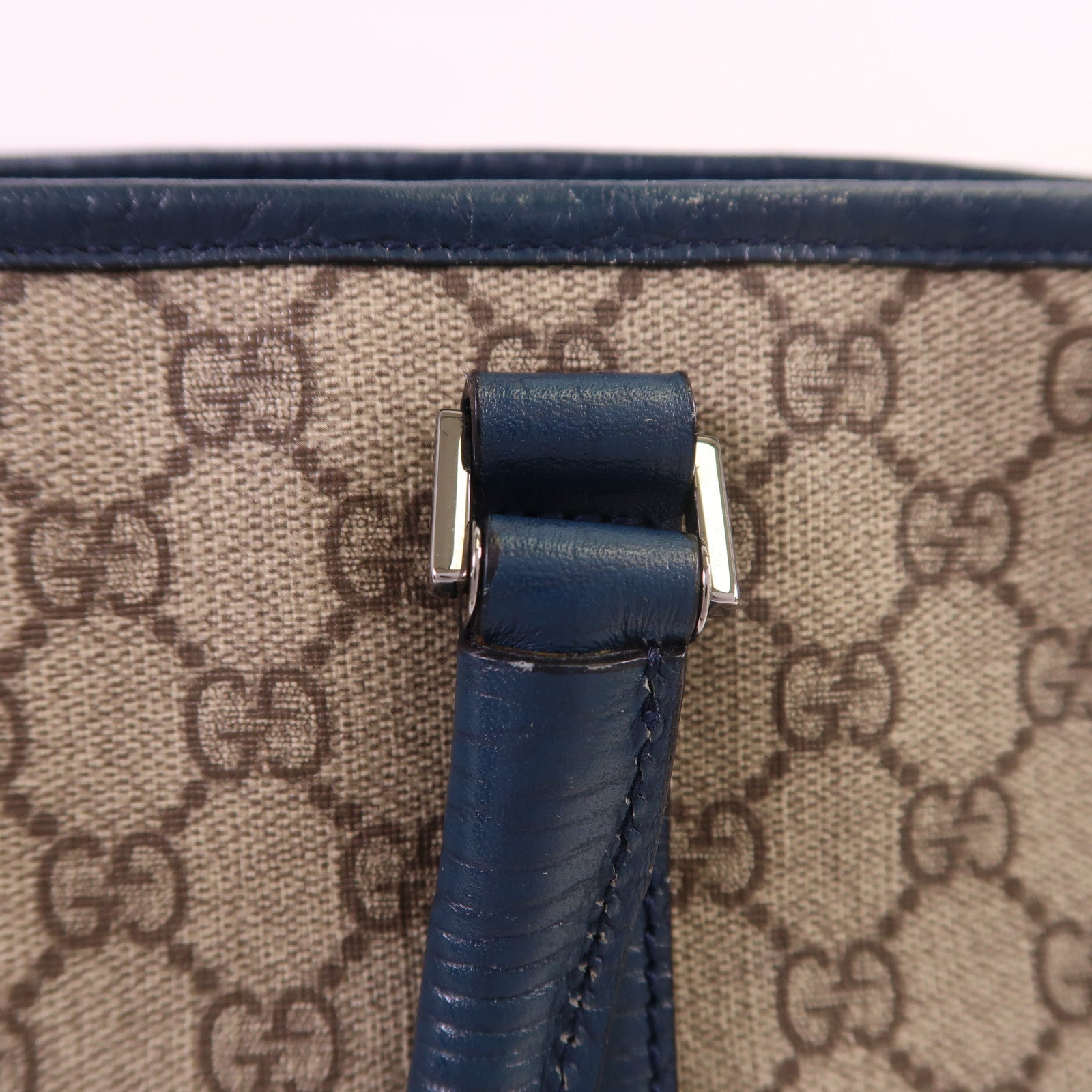 GUCCI 塗層帆布Tote Bag銀扣肩背袋