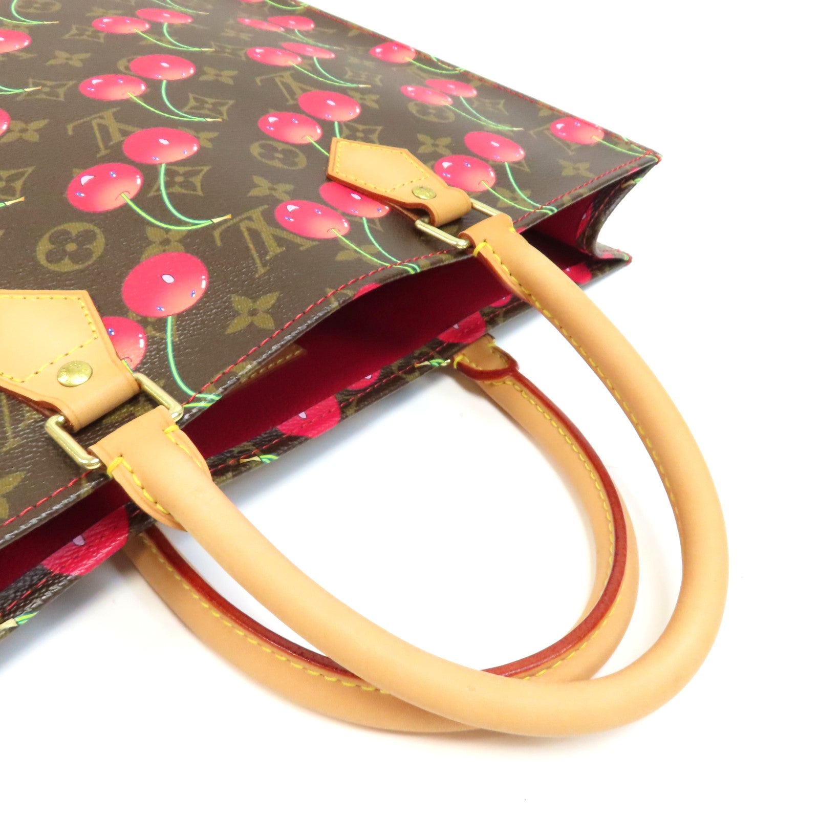 LOUIS VUITTON Monogram Cherry Sac Plat金扣手挽袋啡色