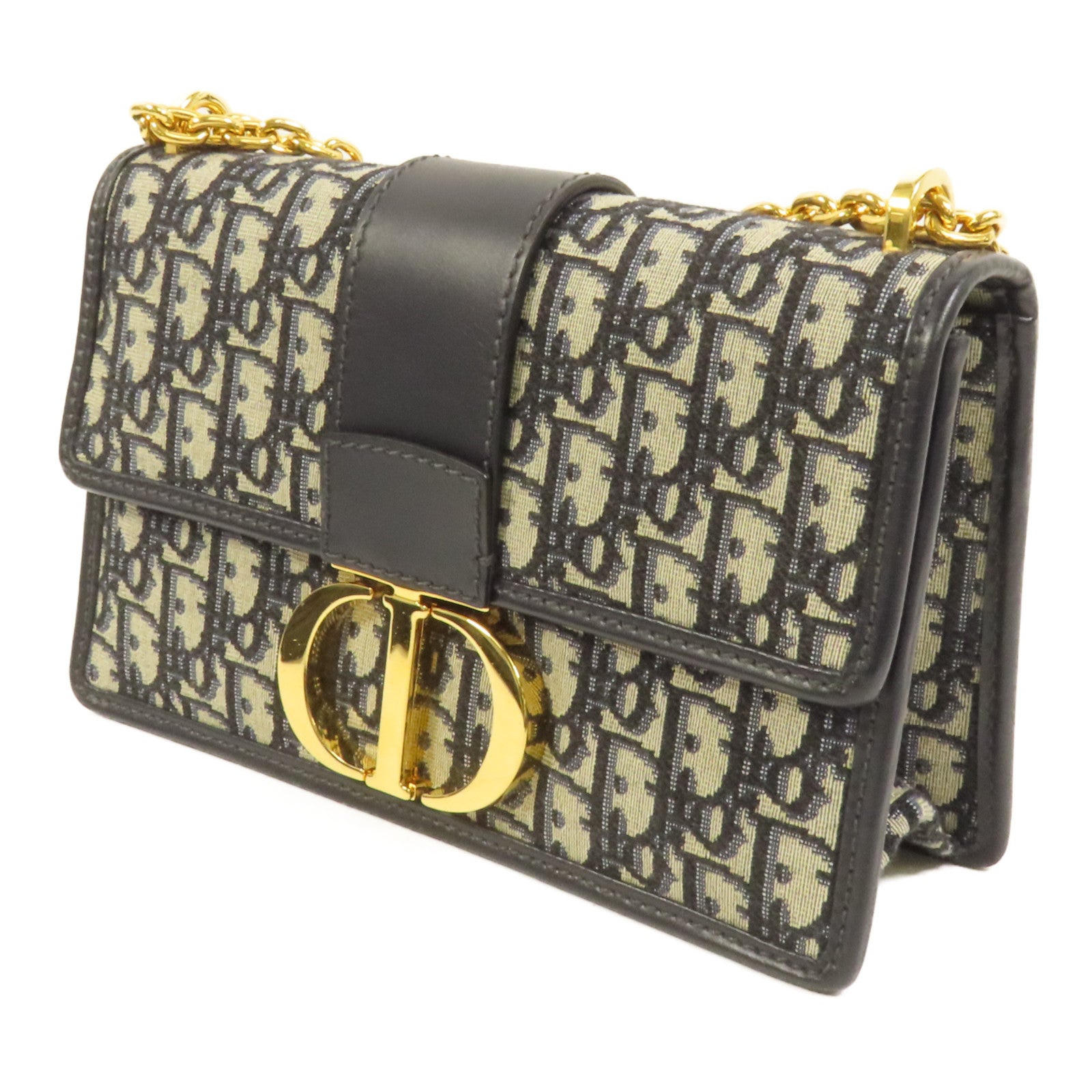 Dior 帆布30 Montaigne金扣鏈帶肩背袋