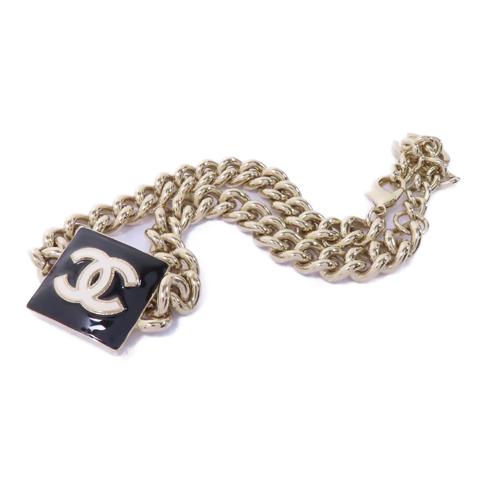 CHANEL 金屬Necklace項鍊黑色/金色