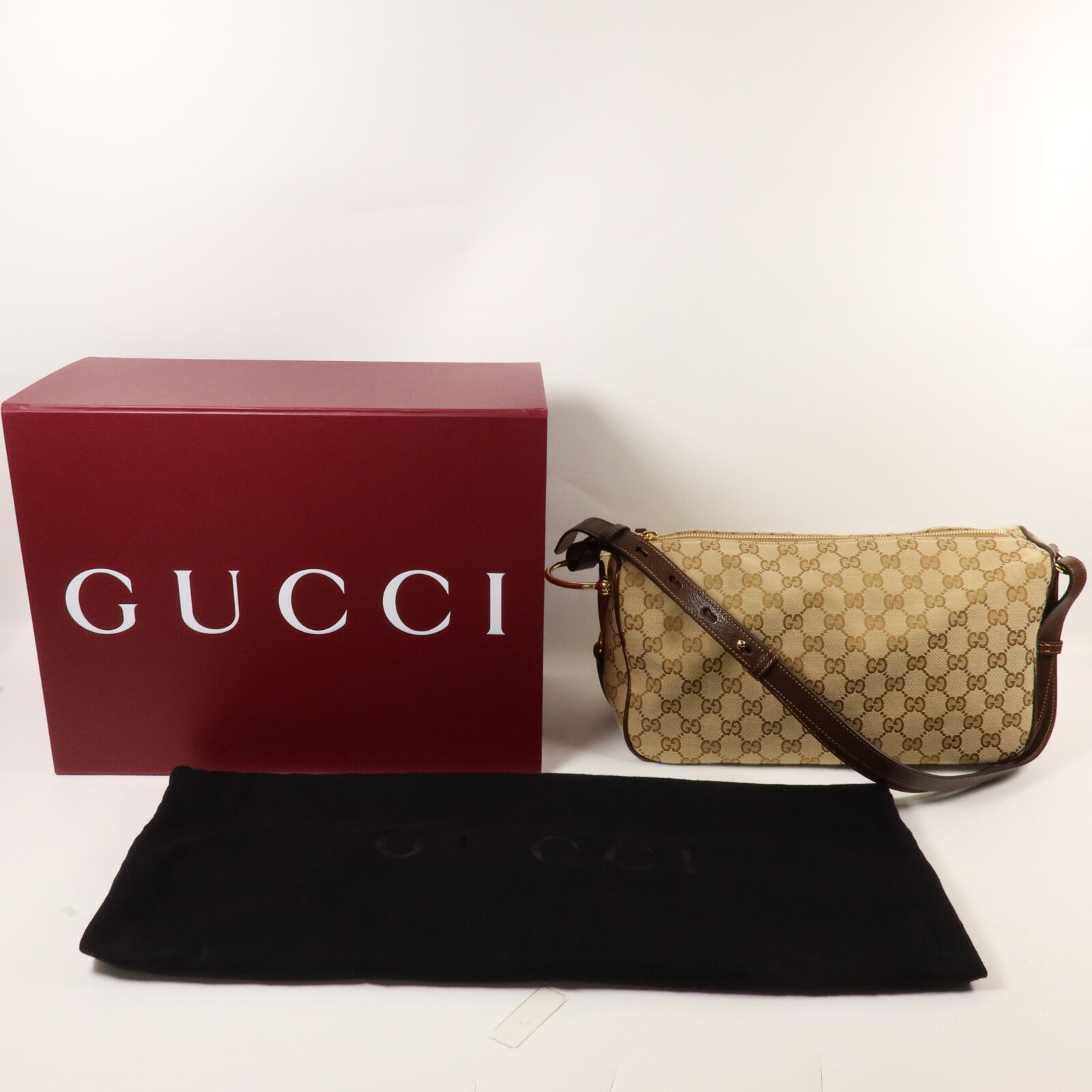 GUCCI 帆布Half Horsebit Medium肩背袋
