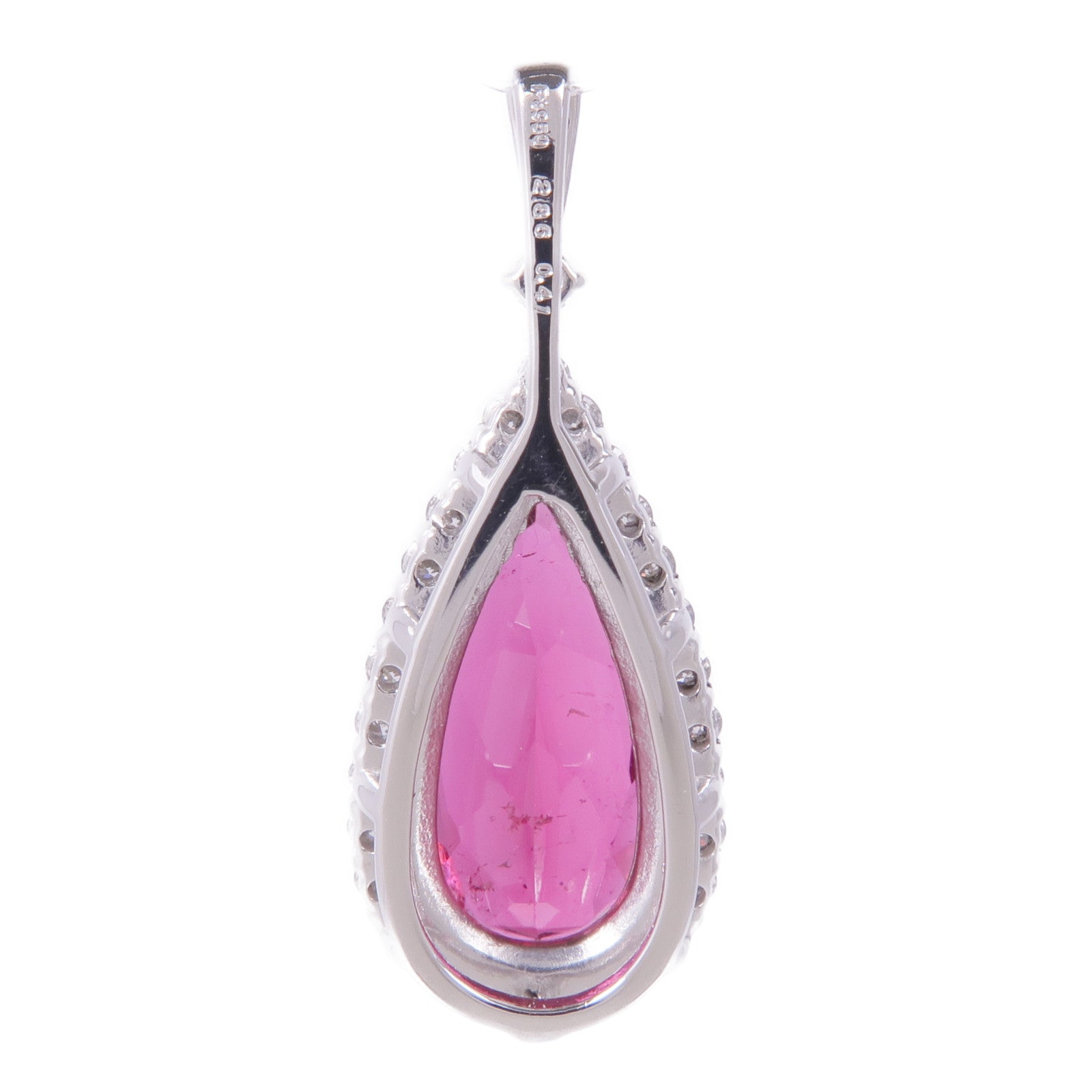 JEWELRY PT950鉑金Rubellite Diamond Pendant Top吊墜