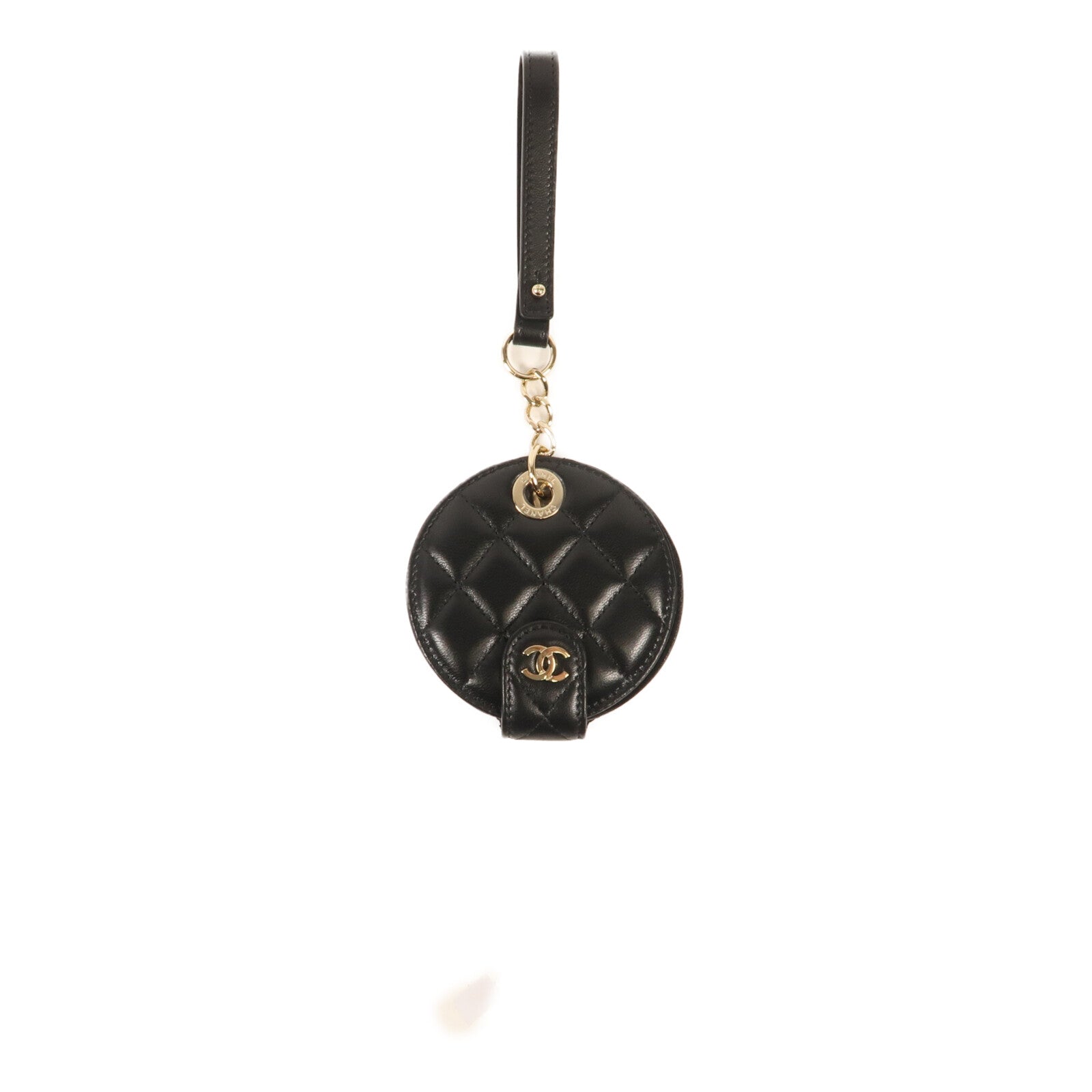 CHANEL 羊皮皮革Luggage Tag金扣行李牌