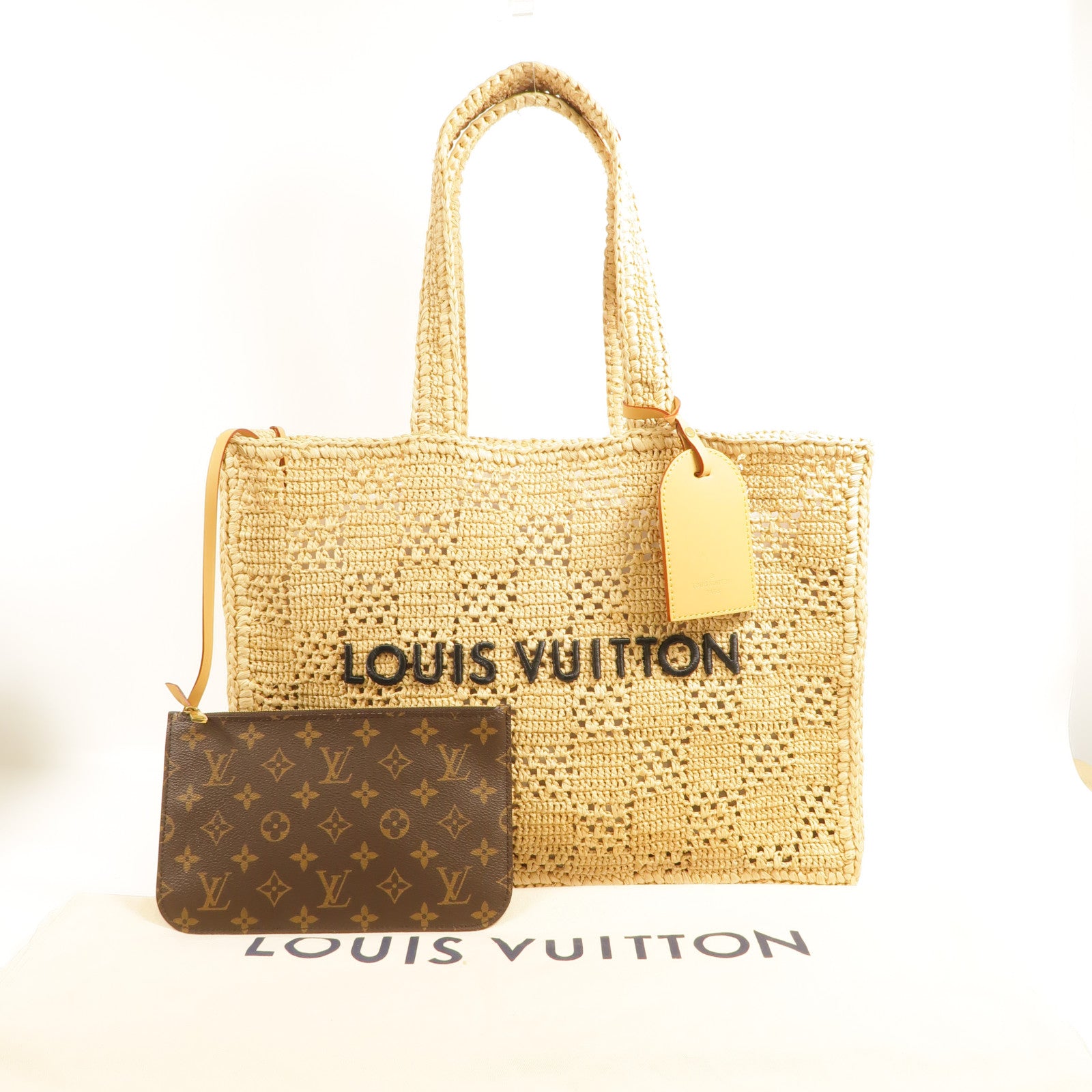 LOUIS VUITTON Raffia Summer Shopper Tote MM肩背袋