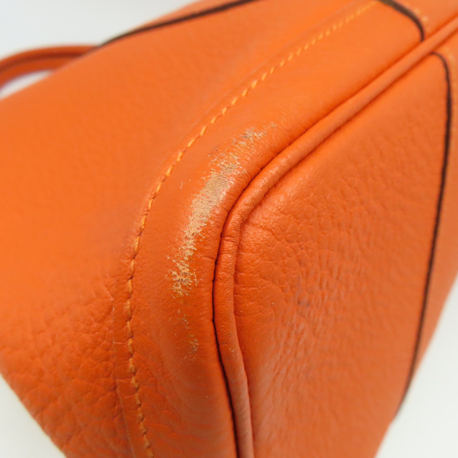 HERMES 【激減優惠】Negonda皮革Garden Party PM Tote Bag銀扣手挽袋Orange橙色