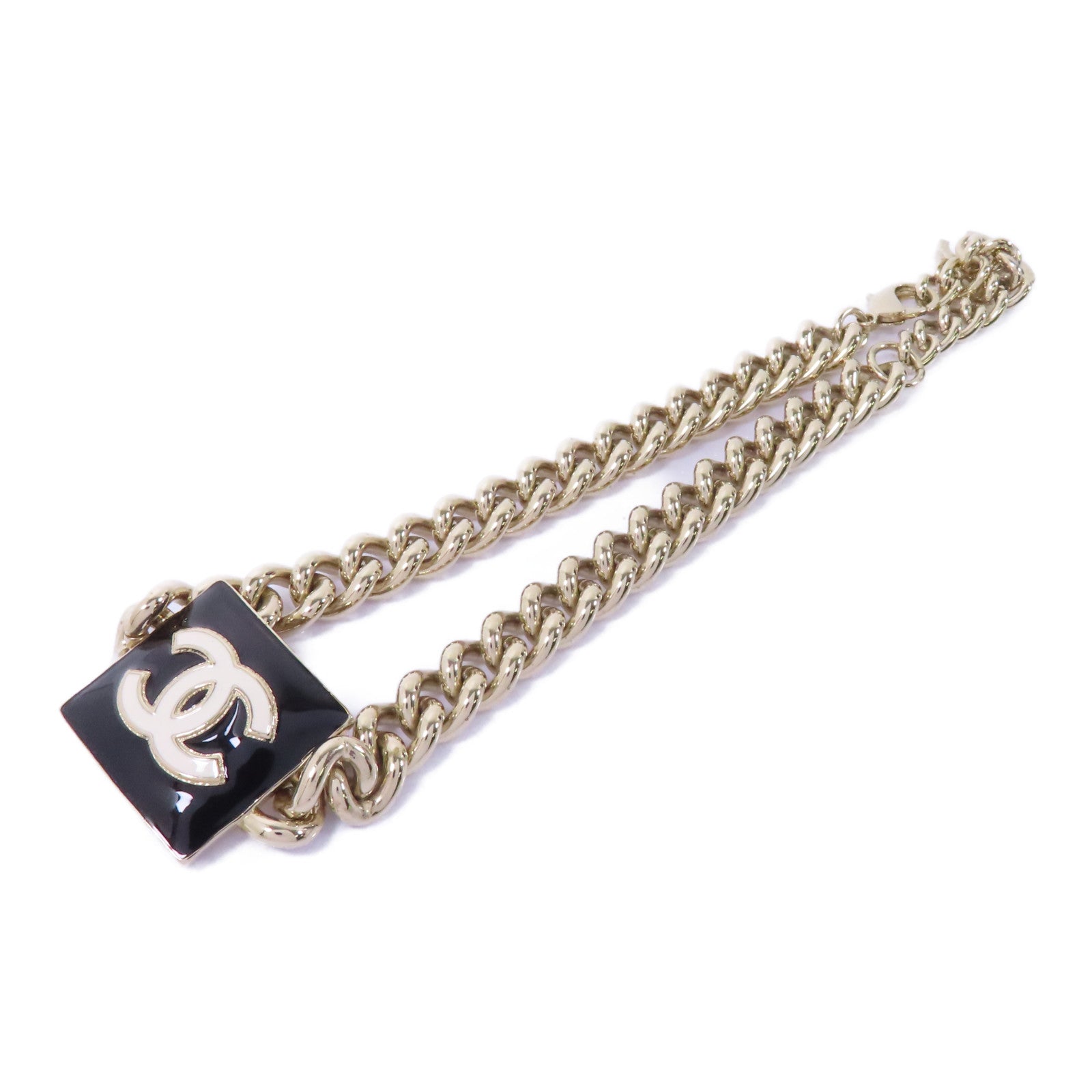 CHANEL 金屬Necklace項鍊黑色/金色