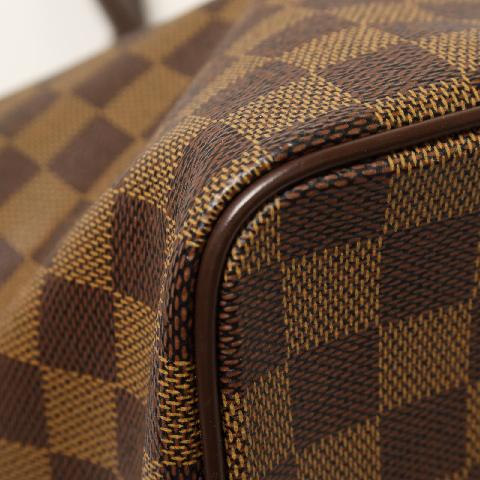 LOUIS VUITTON Damier Saleya MM金扣肩背袋/手挽袋棕色