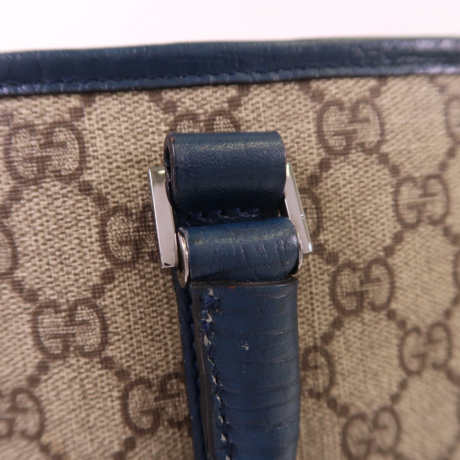 GUCCI 塗層帆布Tote Bag銀扣肩背袋