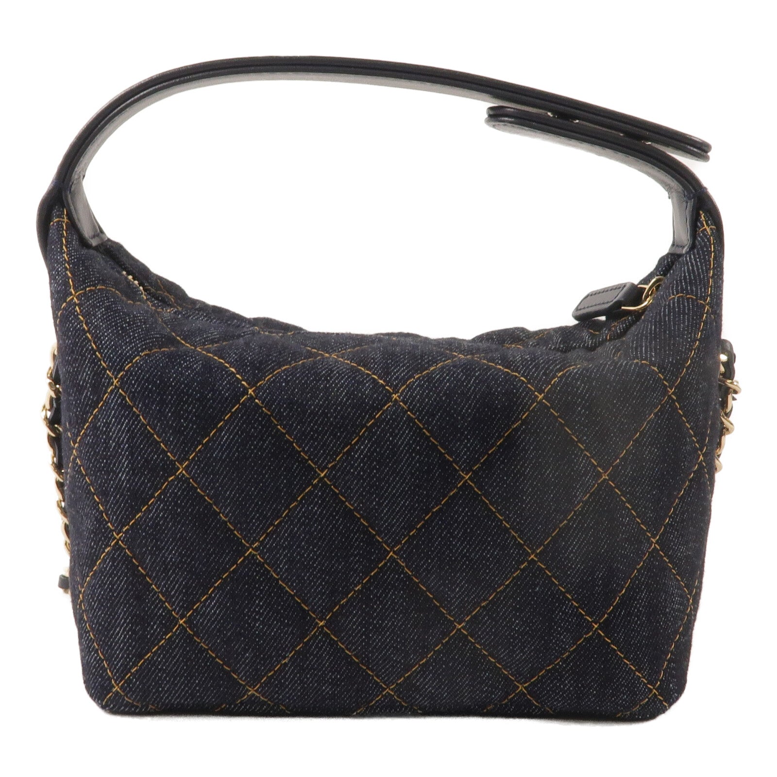 CHANEL 牛仔布Classic Clutch With Chain鏈帶手挽肩背兩用袋