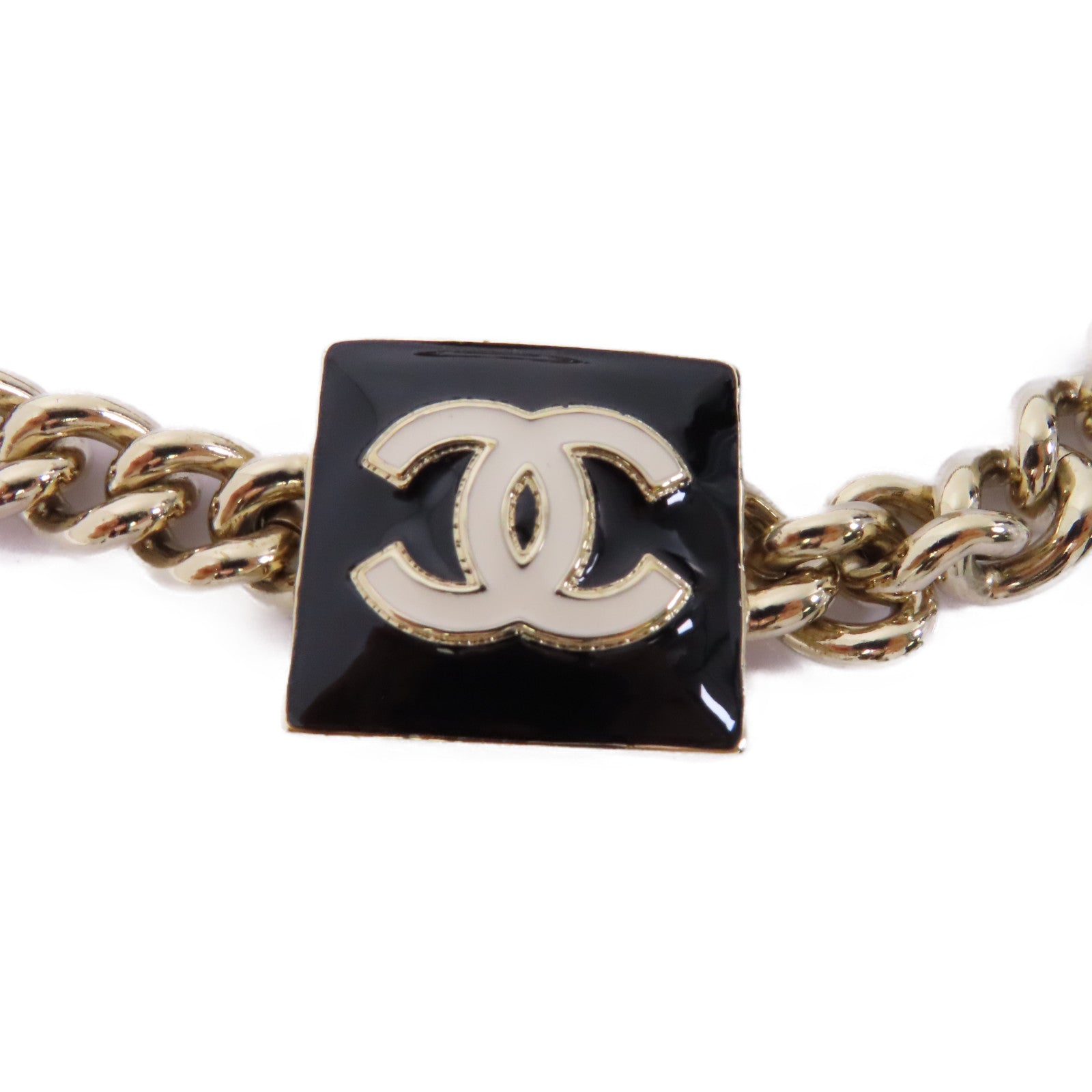 CHANEL 金屬Necklace項鍊黑色/金色