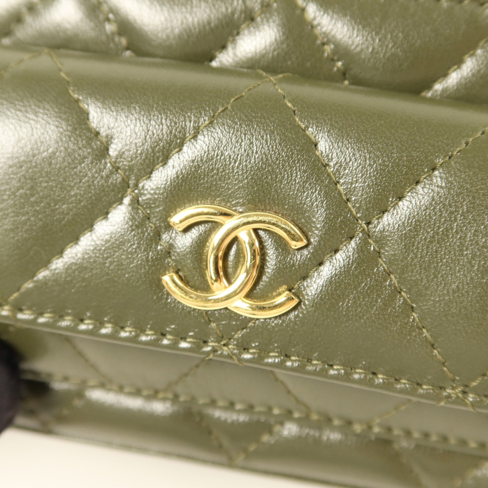 CHANEL 羊皮皮革Vanity Case金扣手挽肩背兩用袋
