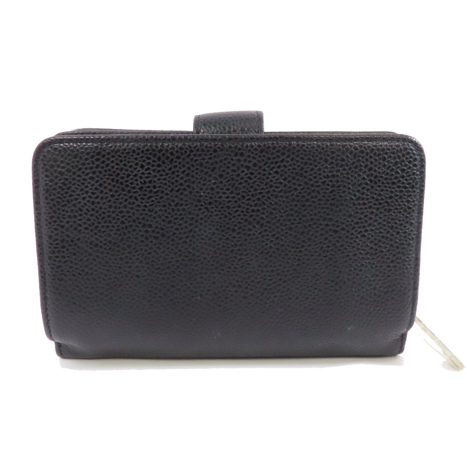CHANEL 牛皮皮革Wallet銀扣錢包黑色