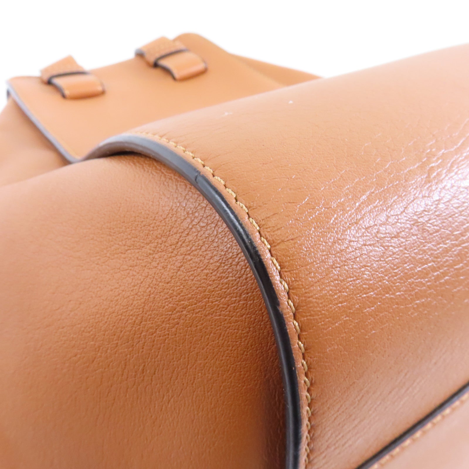 LOEWE 牛皮皮革Hammock銀扣手挽肩背兩用袋棕色