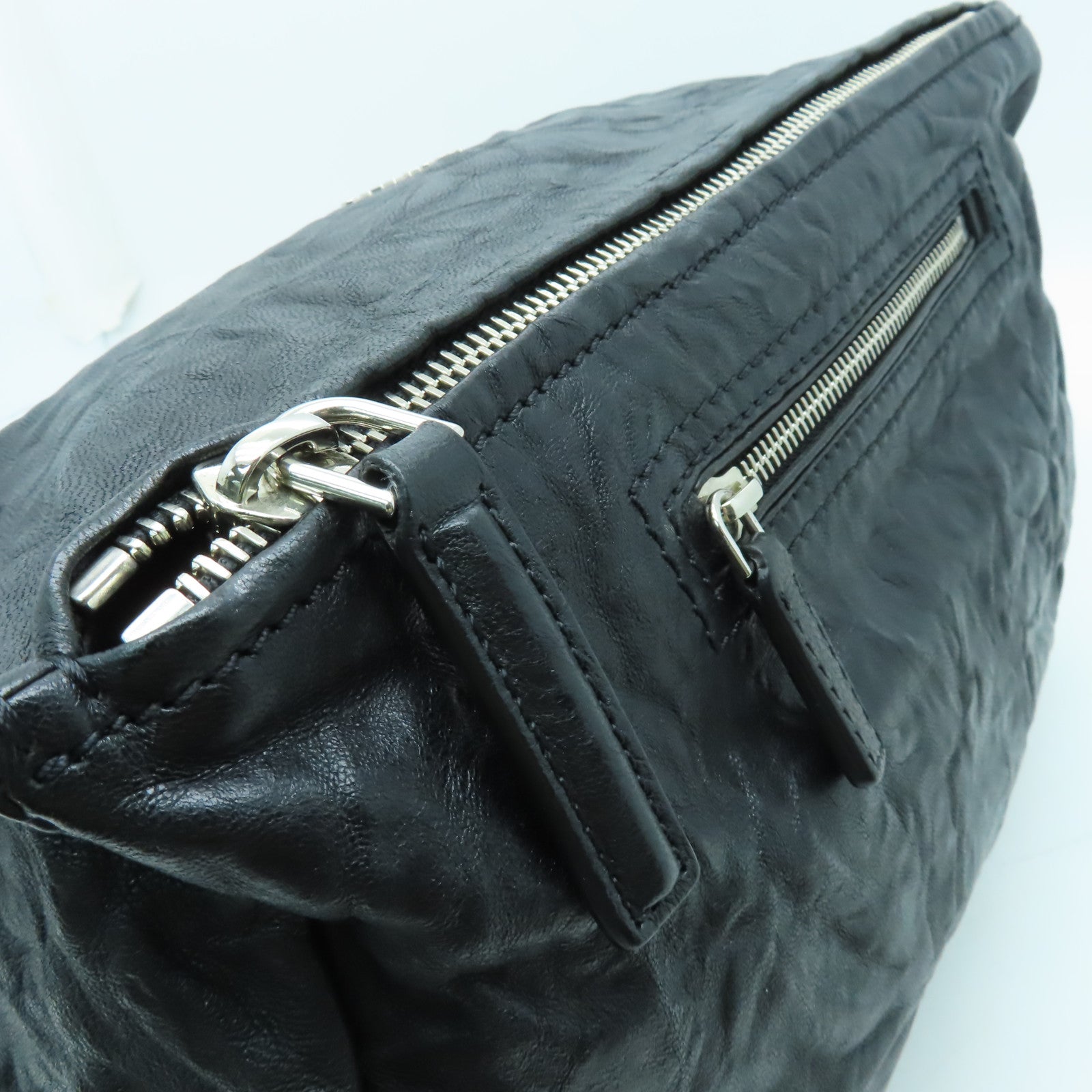 GIVENCHY 【激減優惠】牛皮皮革Pandora銀扣手挽肩背兩用袋黑色
