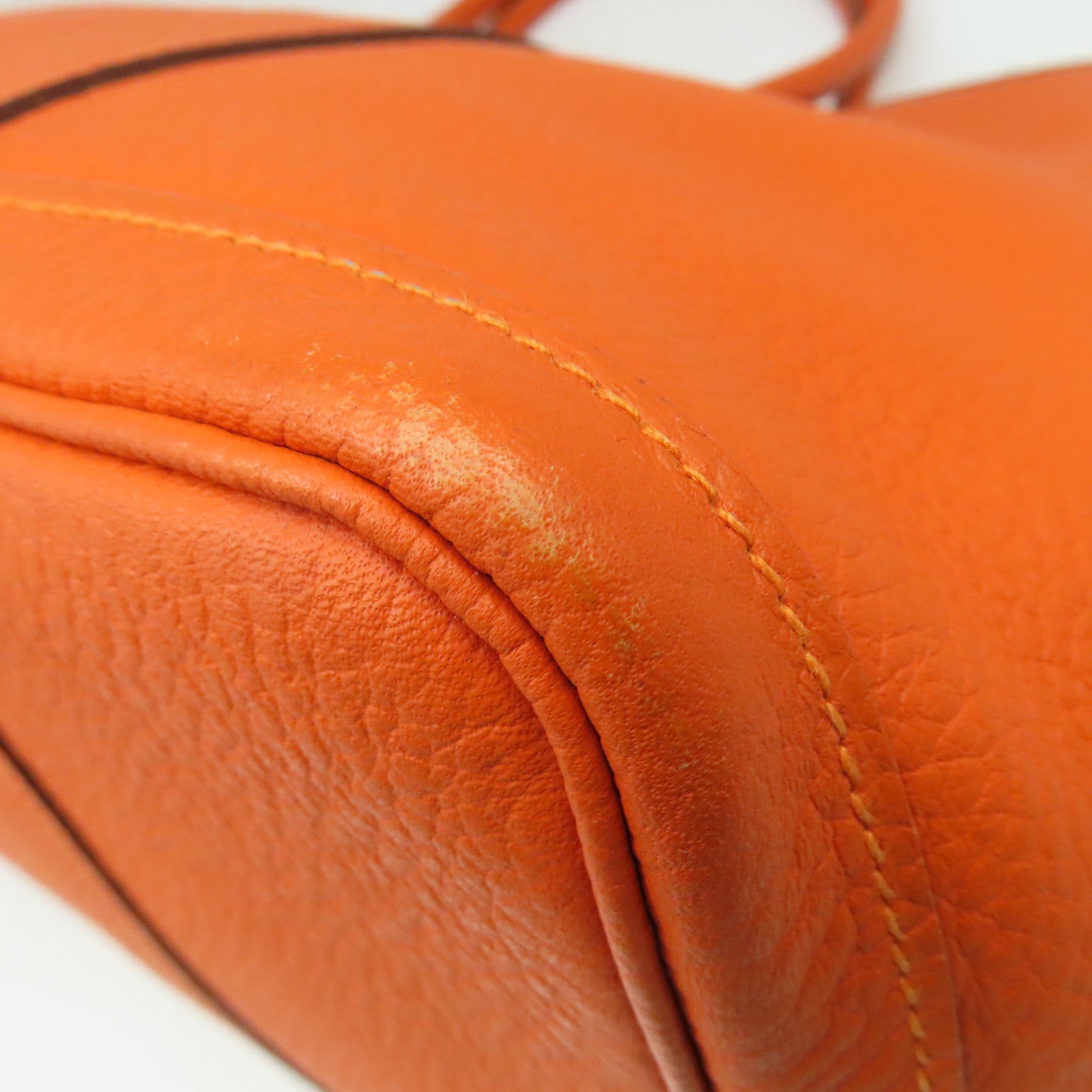 HERMES 【激減優惠】Negonda皮革Garden Party PM Tote Bag銀扣手挽袋Orange橙色