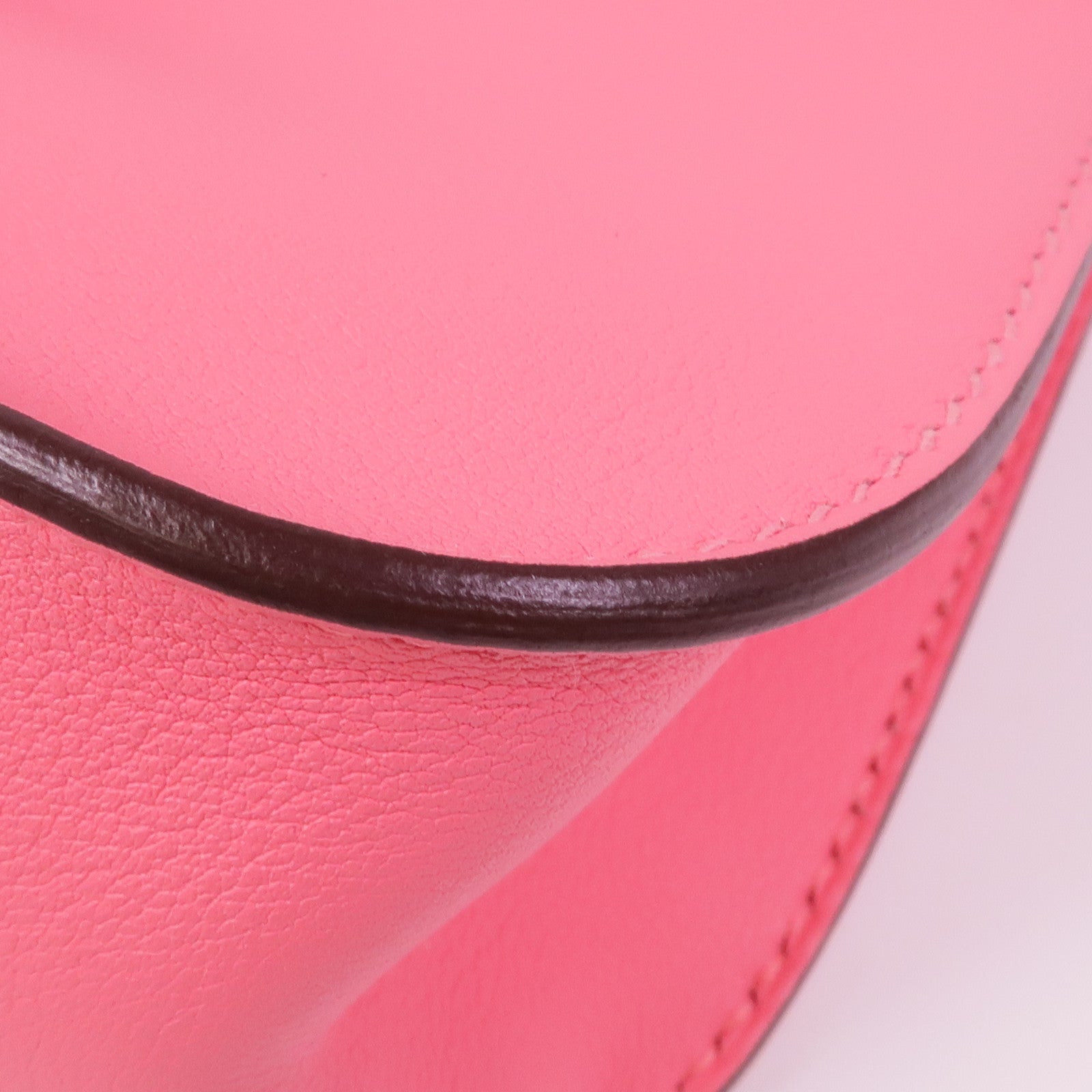 HERMES Swift皮革Mini Halzan金扣手挽肩背兩用袋Rose Azalee