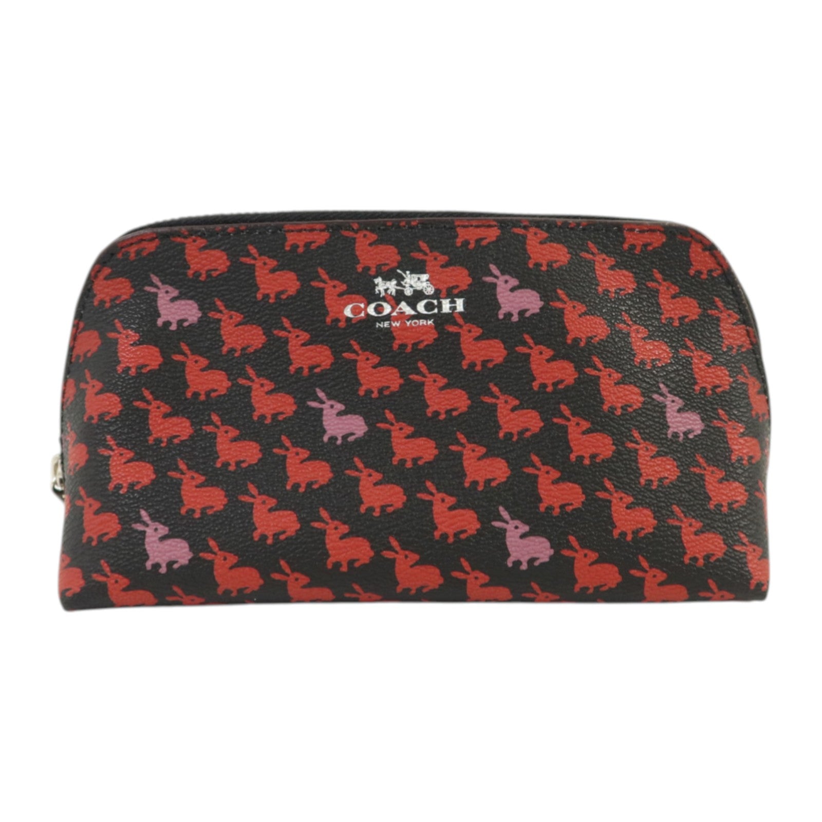 COACH 塗層帆布Bummy Print Case銀扣手拿包