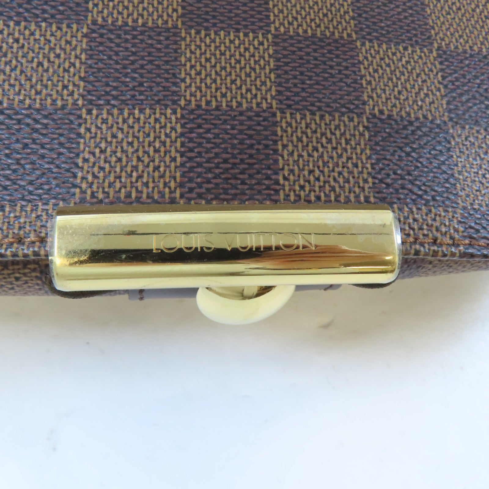 LOUIS VUITTON Damier Bastille金扣肩背袋棕色