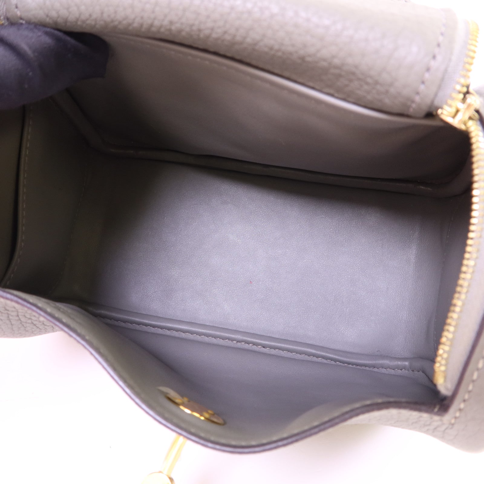 HERMES Clemence皮革Mini Lindy金扣手挽肩背兩用袋Gris Meyer