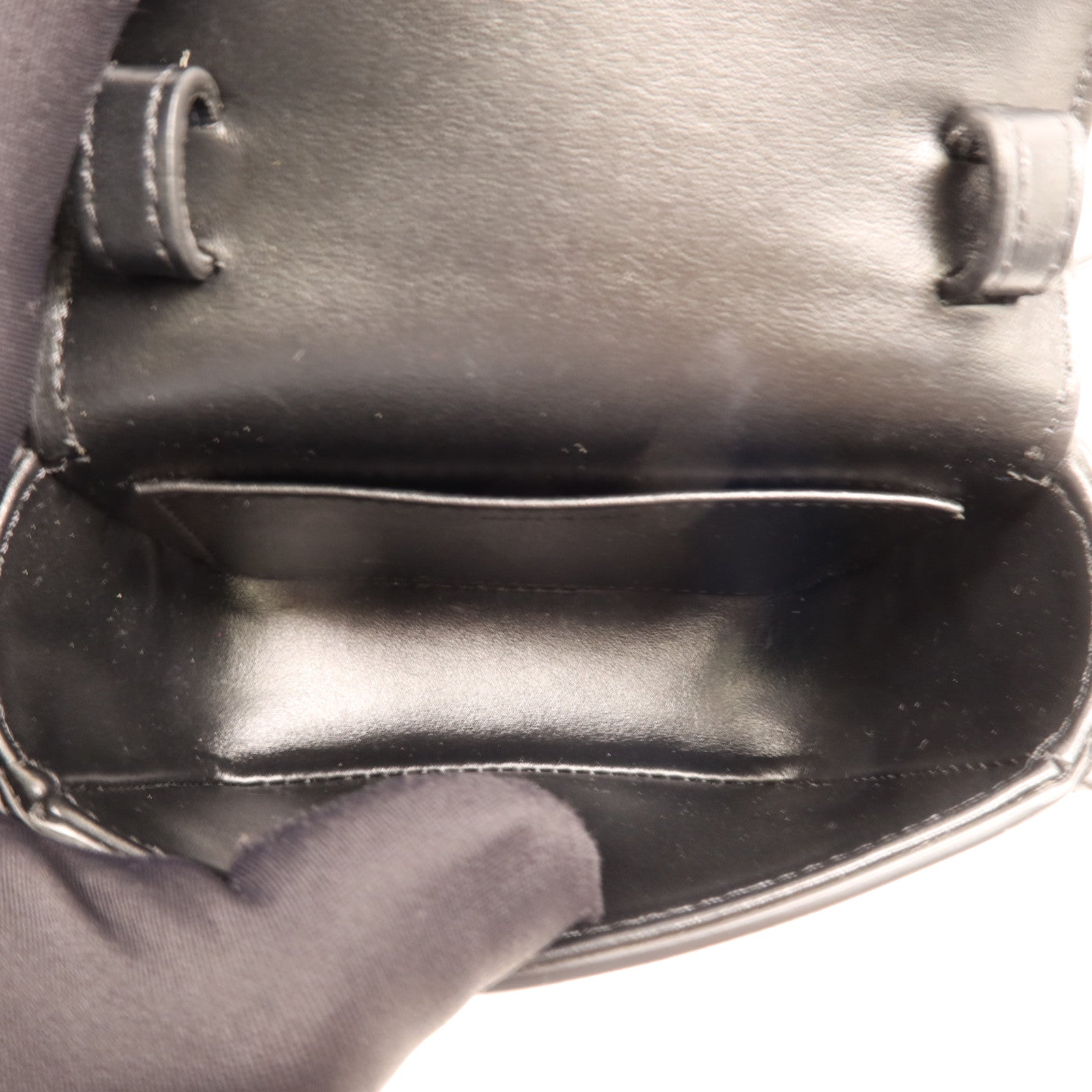 CELINE 牛皮皮革Mini Claude金扣肩背袋