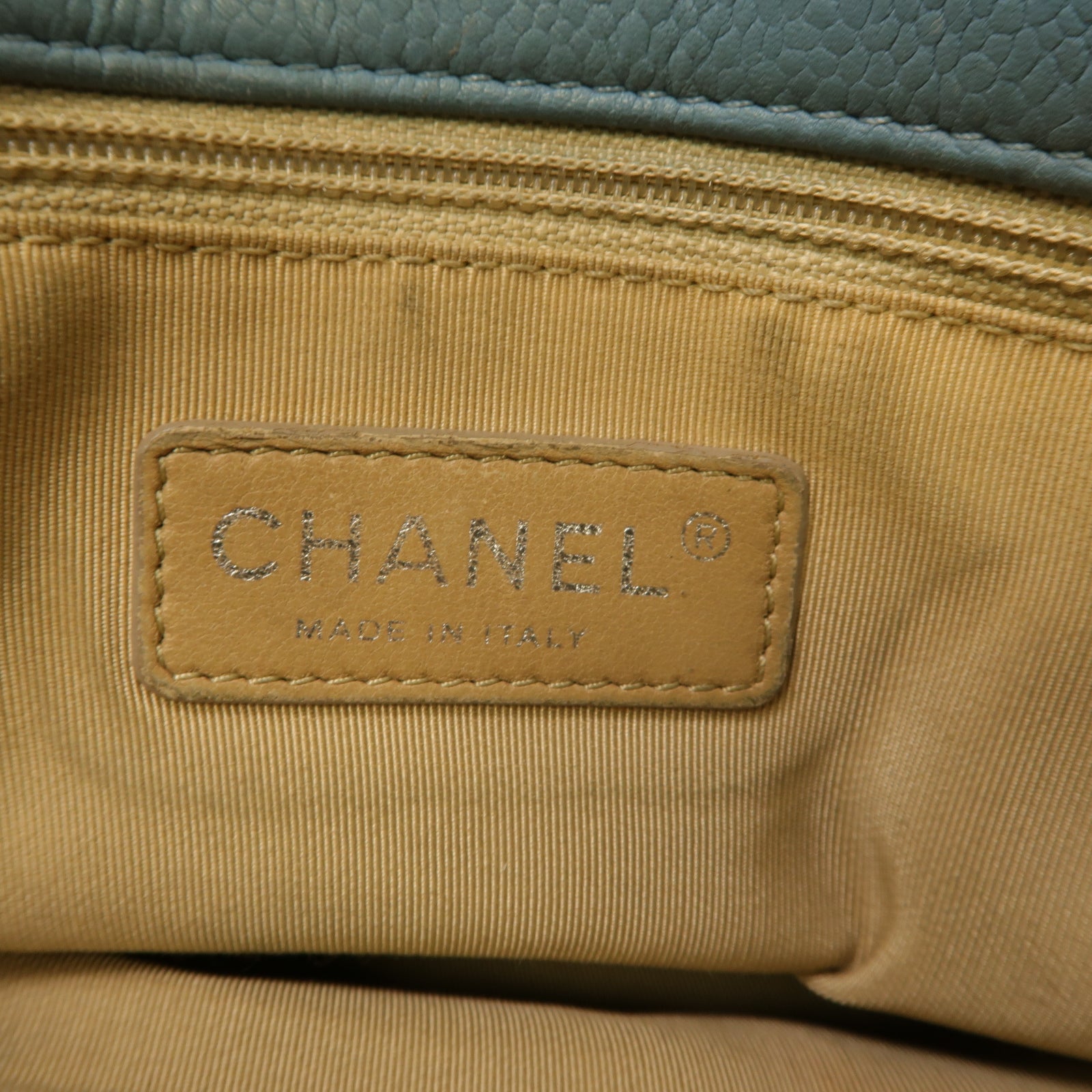 CHANEL 【激減優惠】菱格Caviar皮革Chain Shoulder Bag銀扣鏈帶肩背袋淺藍色