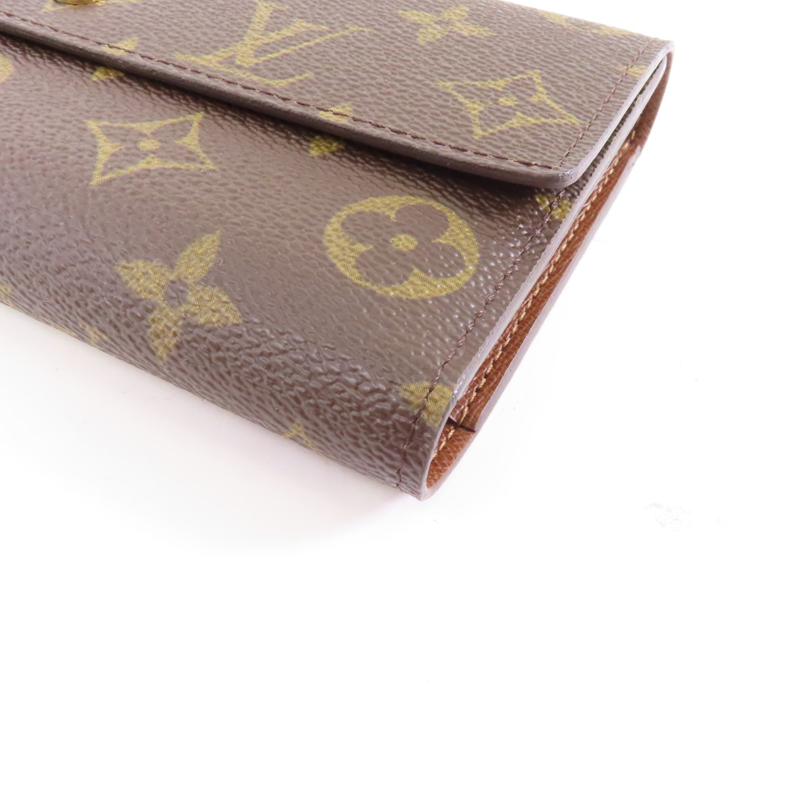 LOUIS VUITTON Monogram Portefeuille International金扣長錢包啡色
