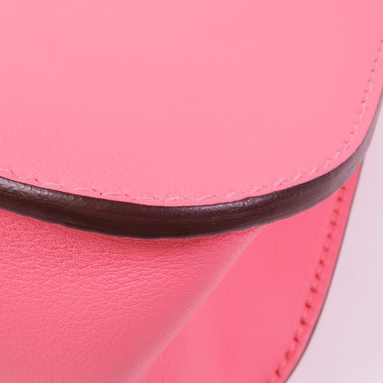 HERMES Swift皮革Mini Halzan金扣手挽肩背兩用袋Rose Azalee