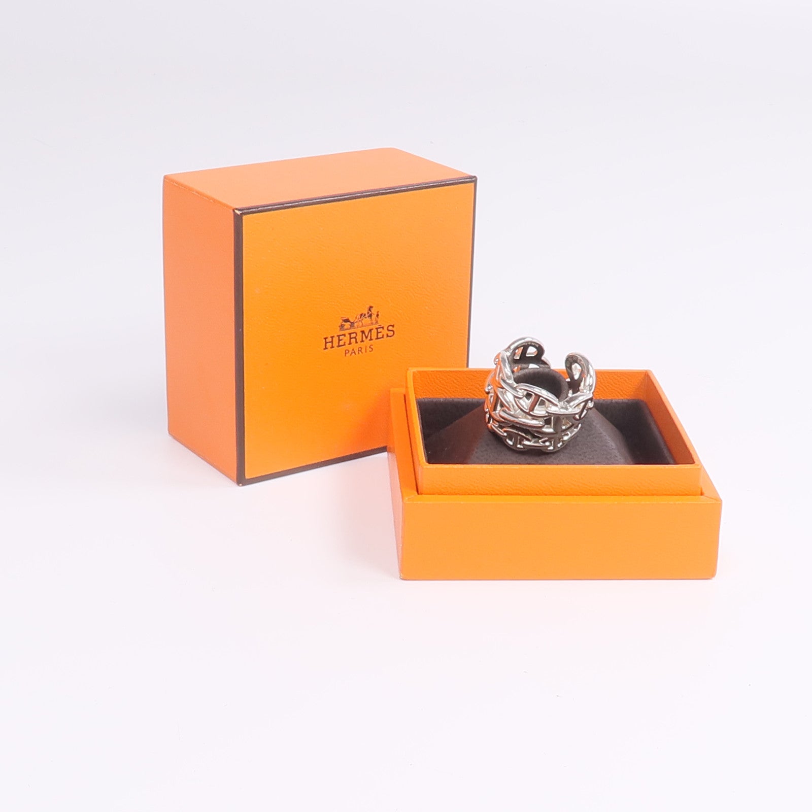 HERMES 925純銀Chaine d'ancre Enchainee Ring戒指