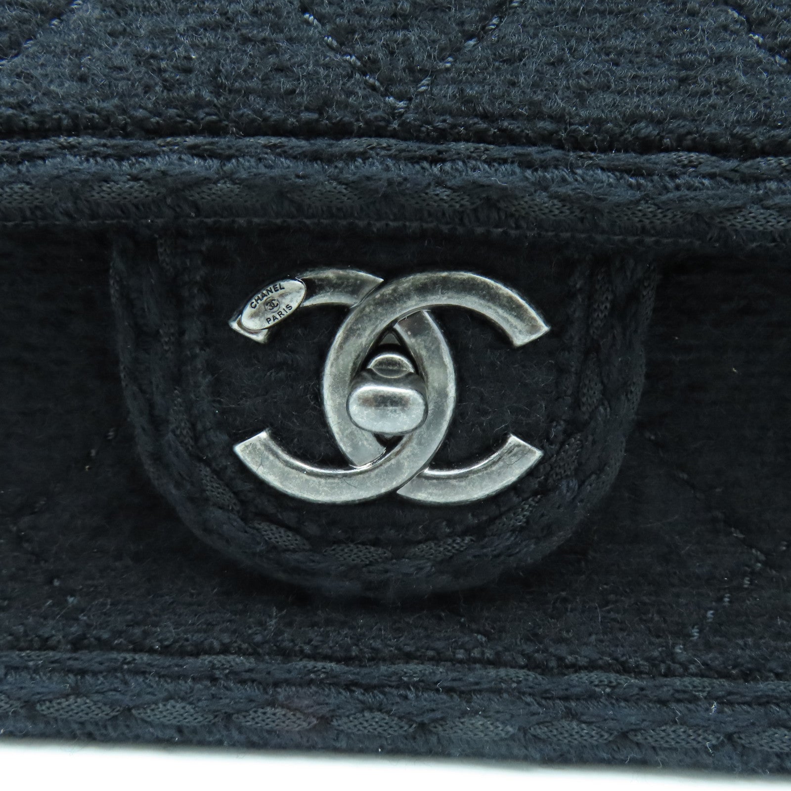 CHANEL 【激減優惠】菱格羊絨Chain Shoulder銀扣鏈帶肩背袋黑色